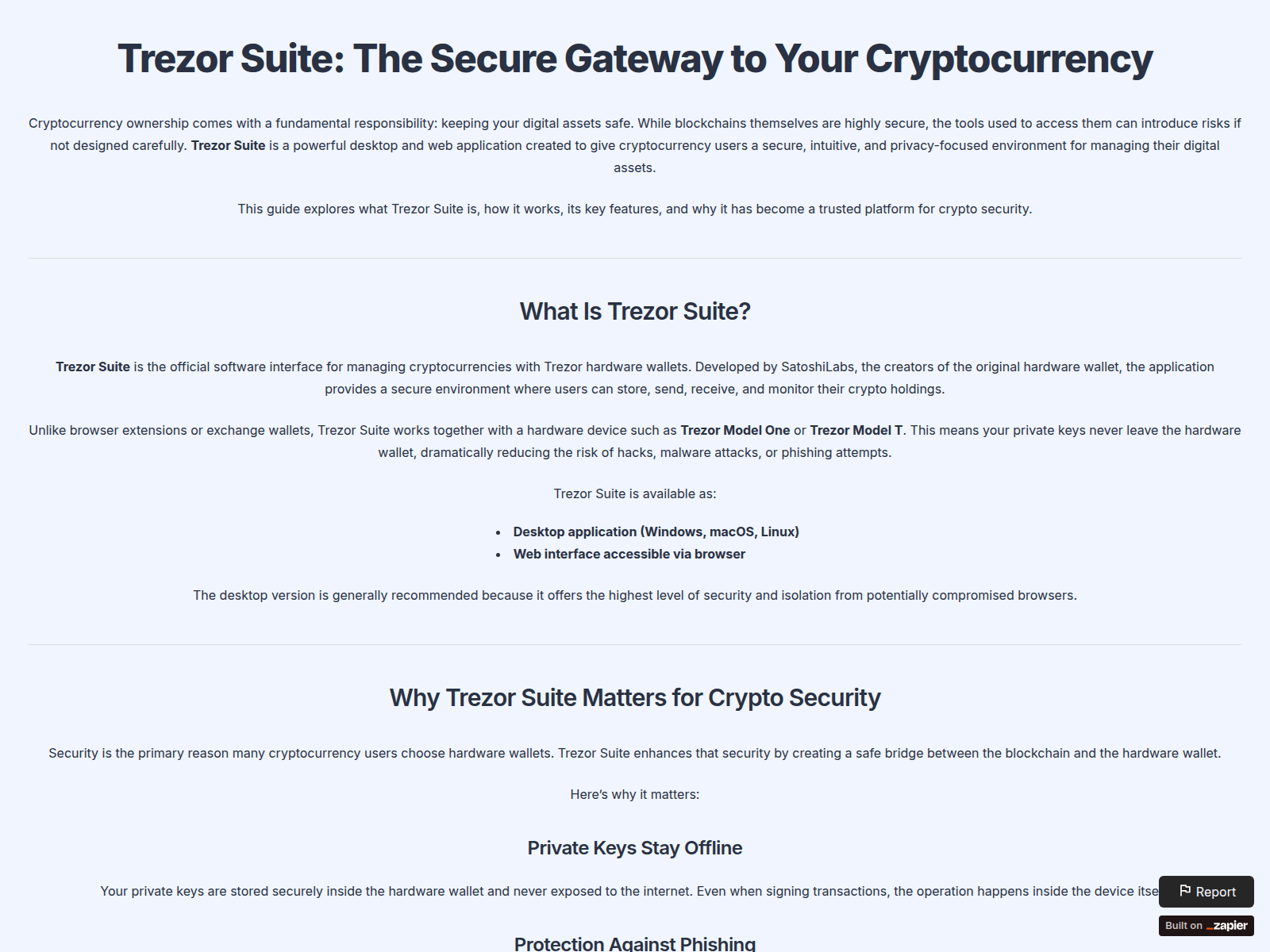 Screenshot of tresuite-trezo.zapier.app