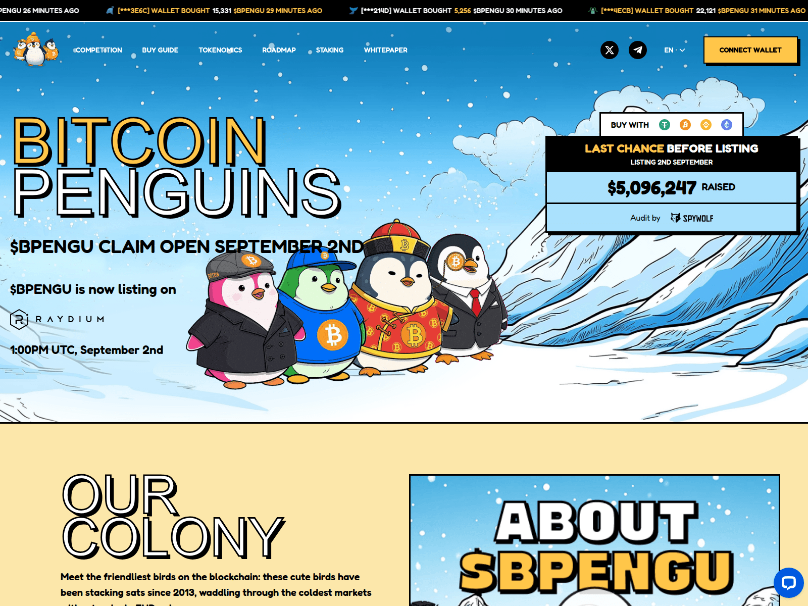 Screenshot of bitcoiinpenguins-io.pages.dev