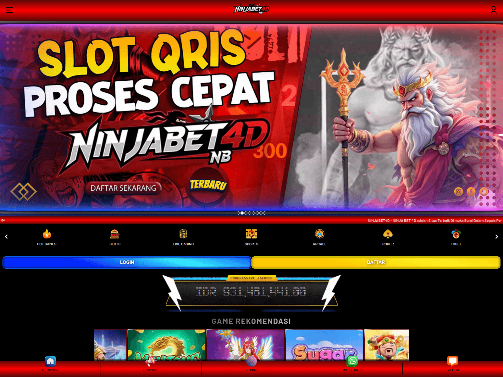 Screenshot of ninjabetplay.site