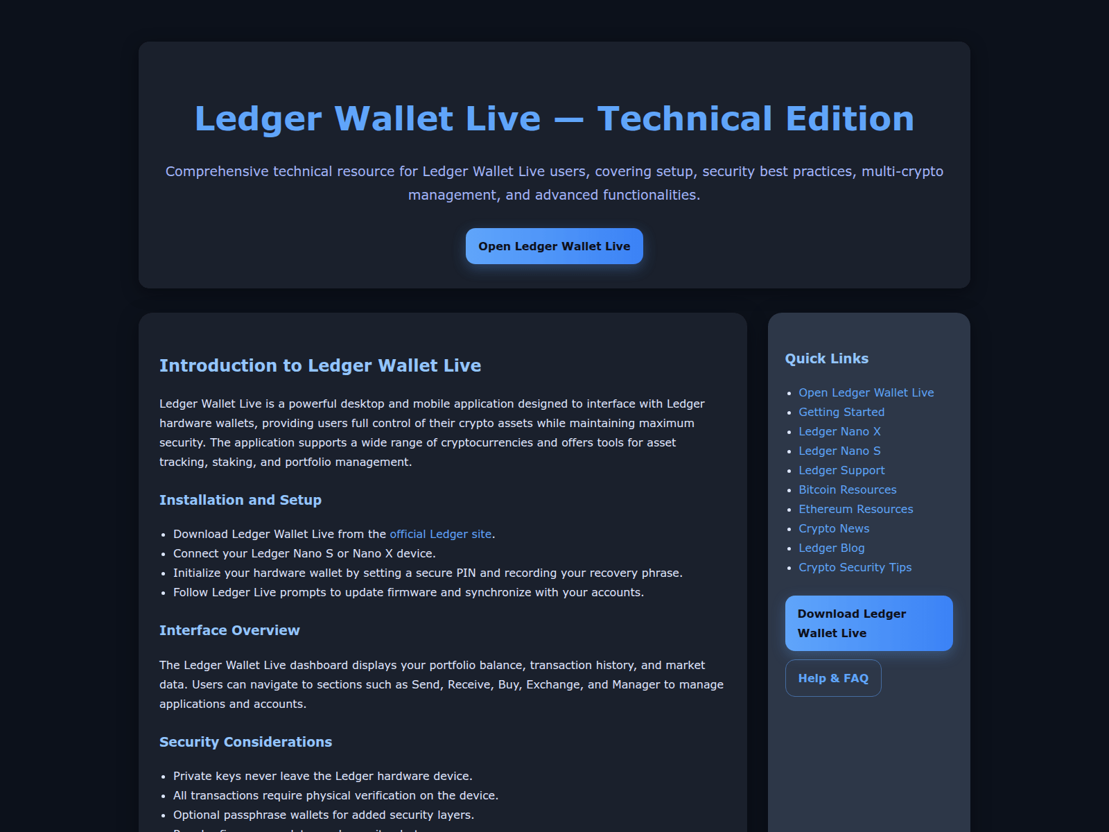 Screenshot of walet-ledger.pages.dev