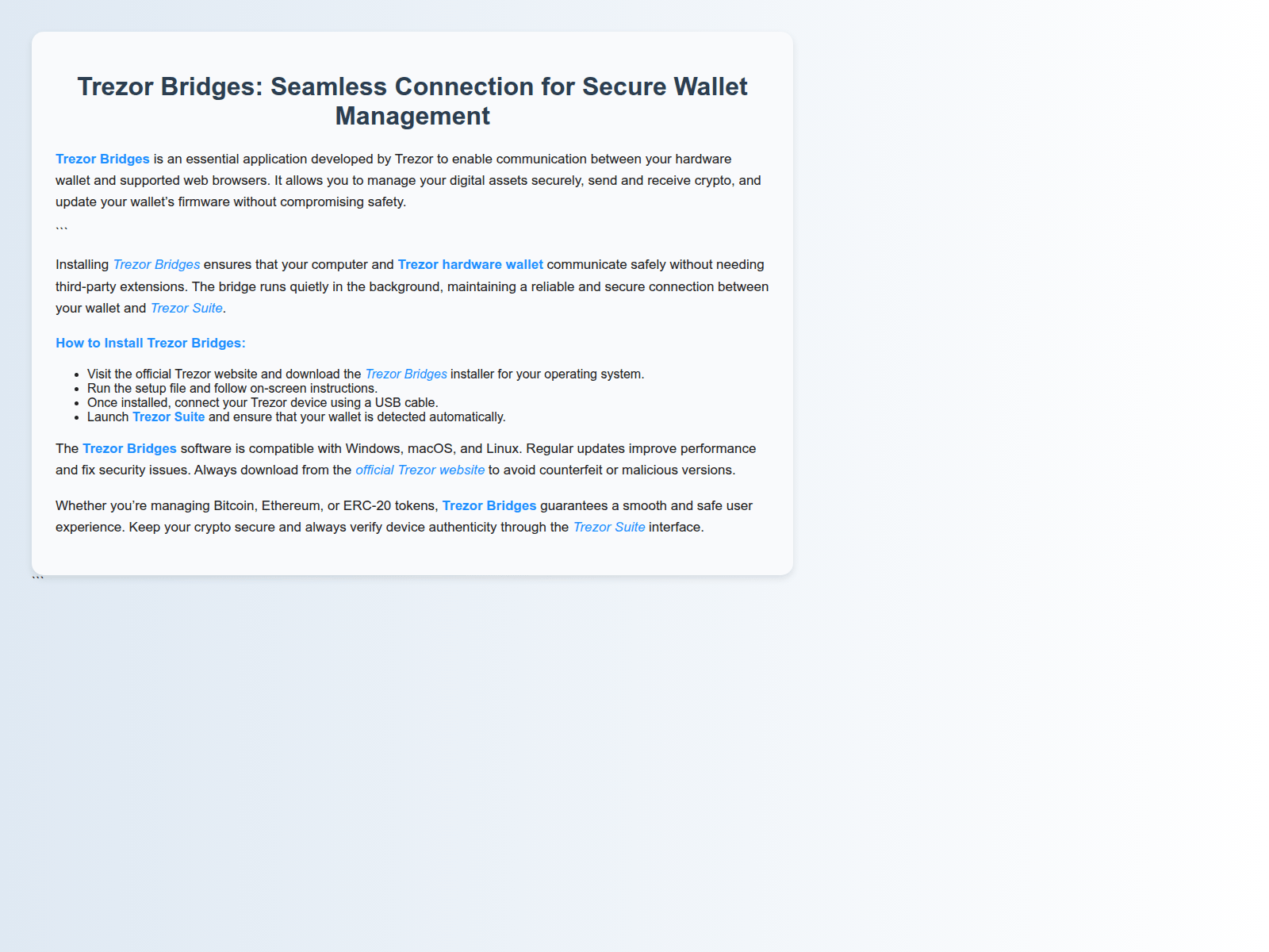 Screenshot of web-trezoed-bridged.pages.dev