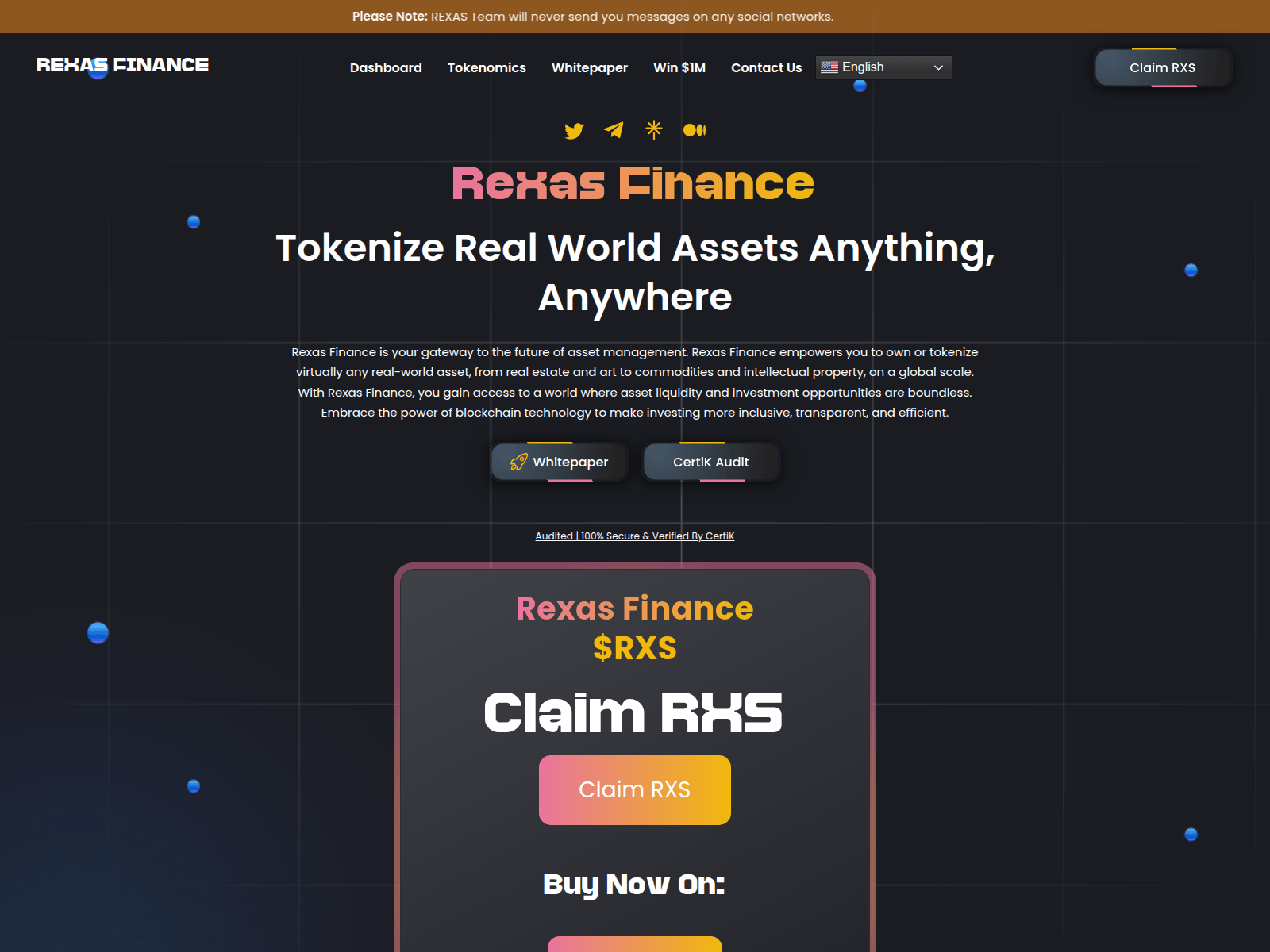 Screenshot of rexas-com-claim.live