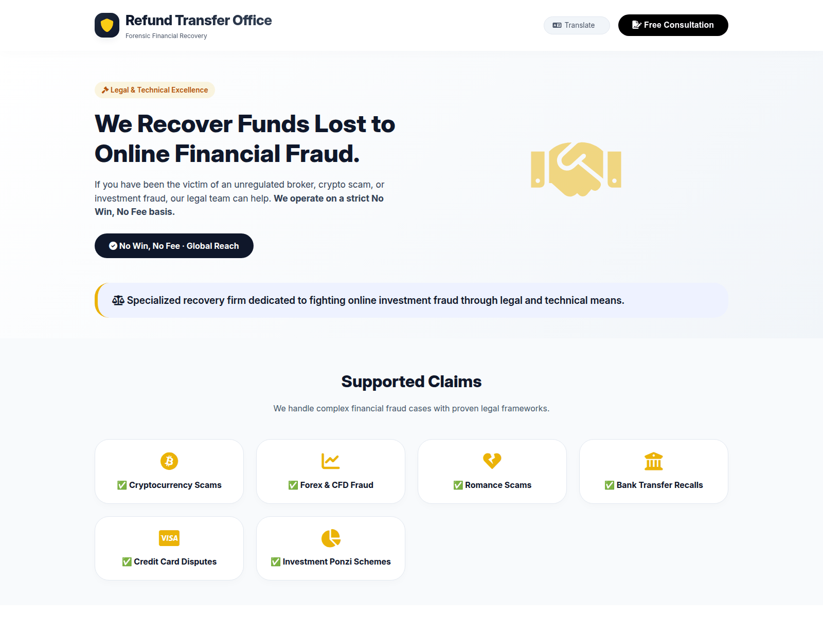 Screenshot of refundtransfer.team