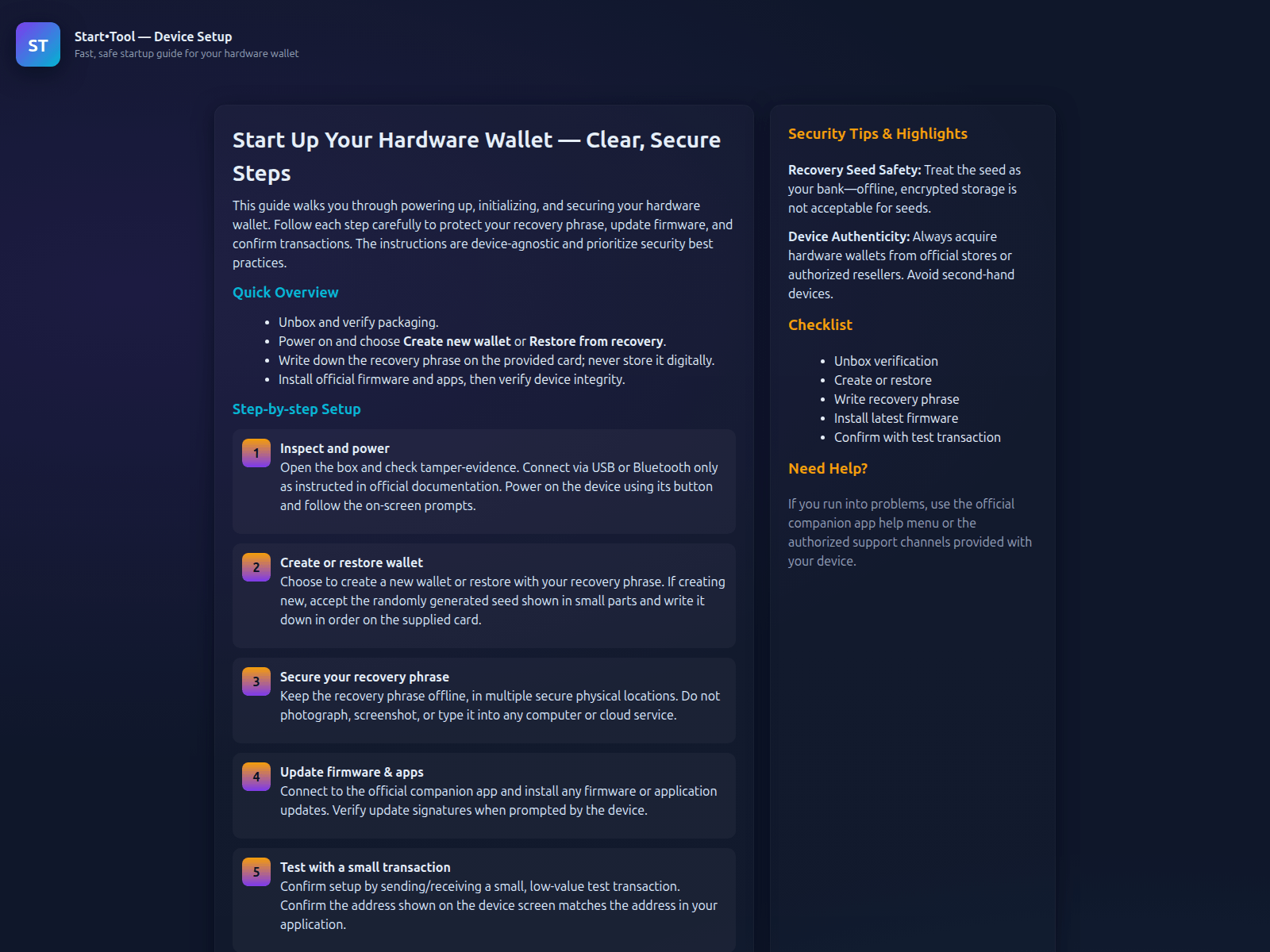 Screenshot of ledger-coms-start.pages.dev