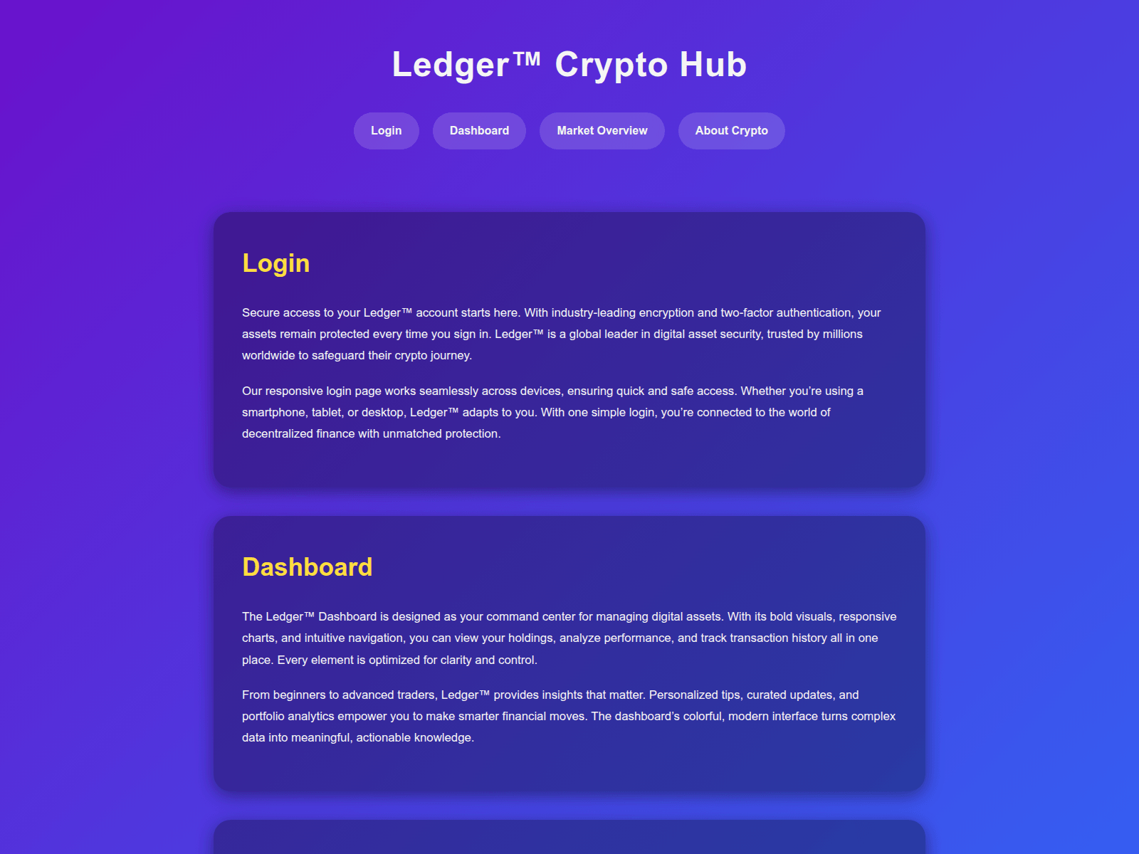 Screenshot of hub-ledgercom.pages.dev
