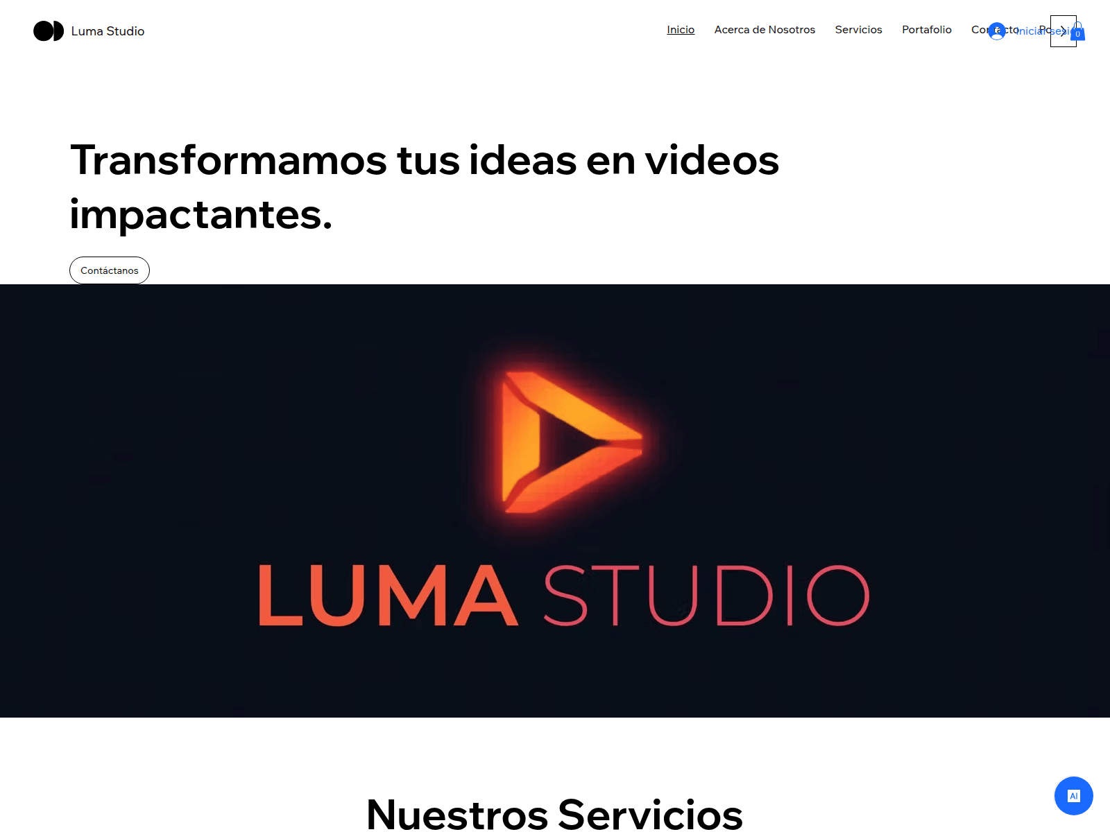 Screenshot of lumastudiocom.wixstudio.com