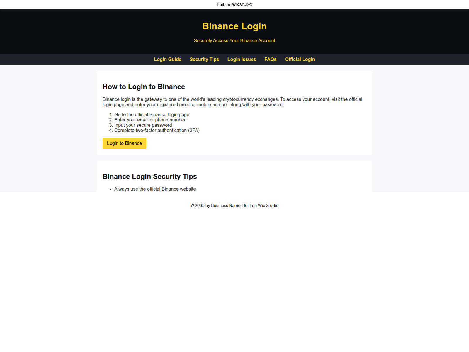 Screenshot of acc-binaes.wixstudio.com