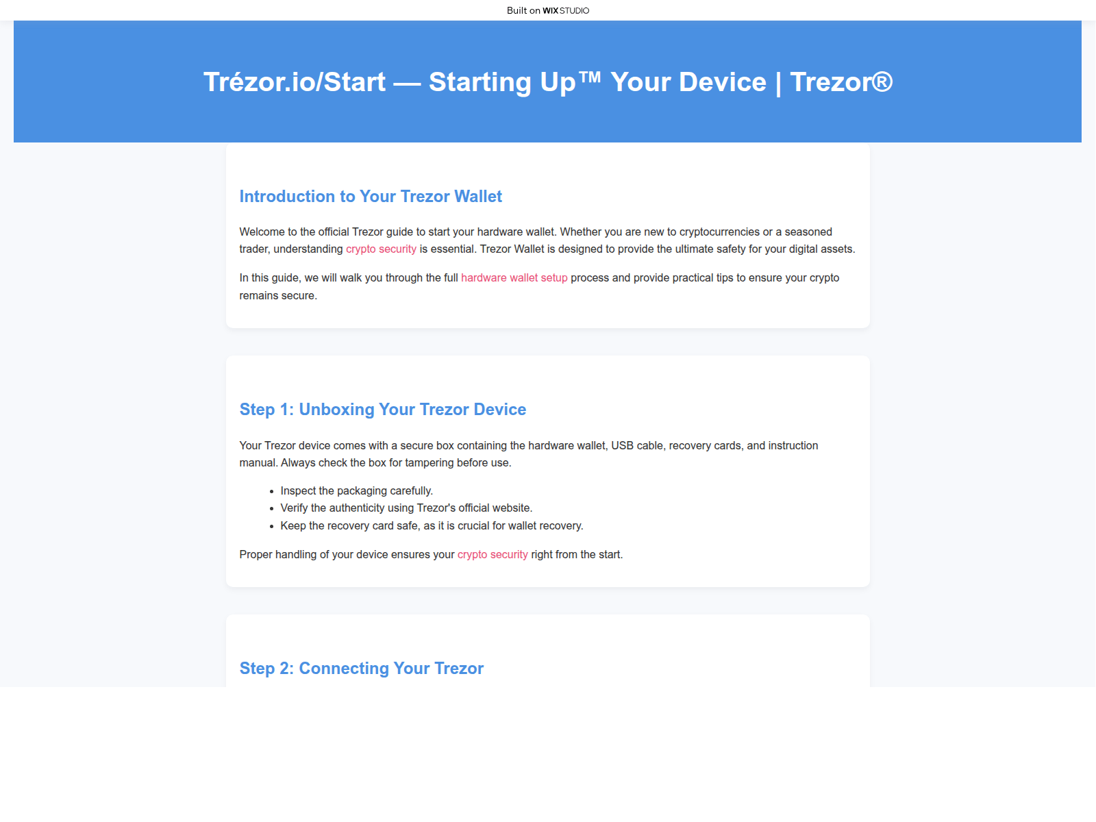Screenshot of iostarts-apps.wixstudio.com