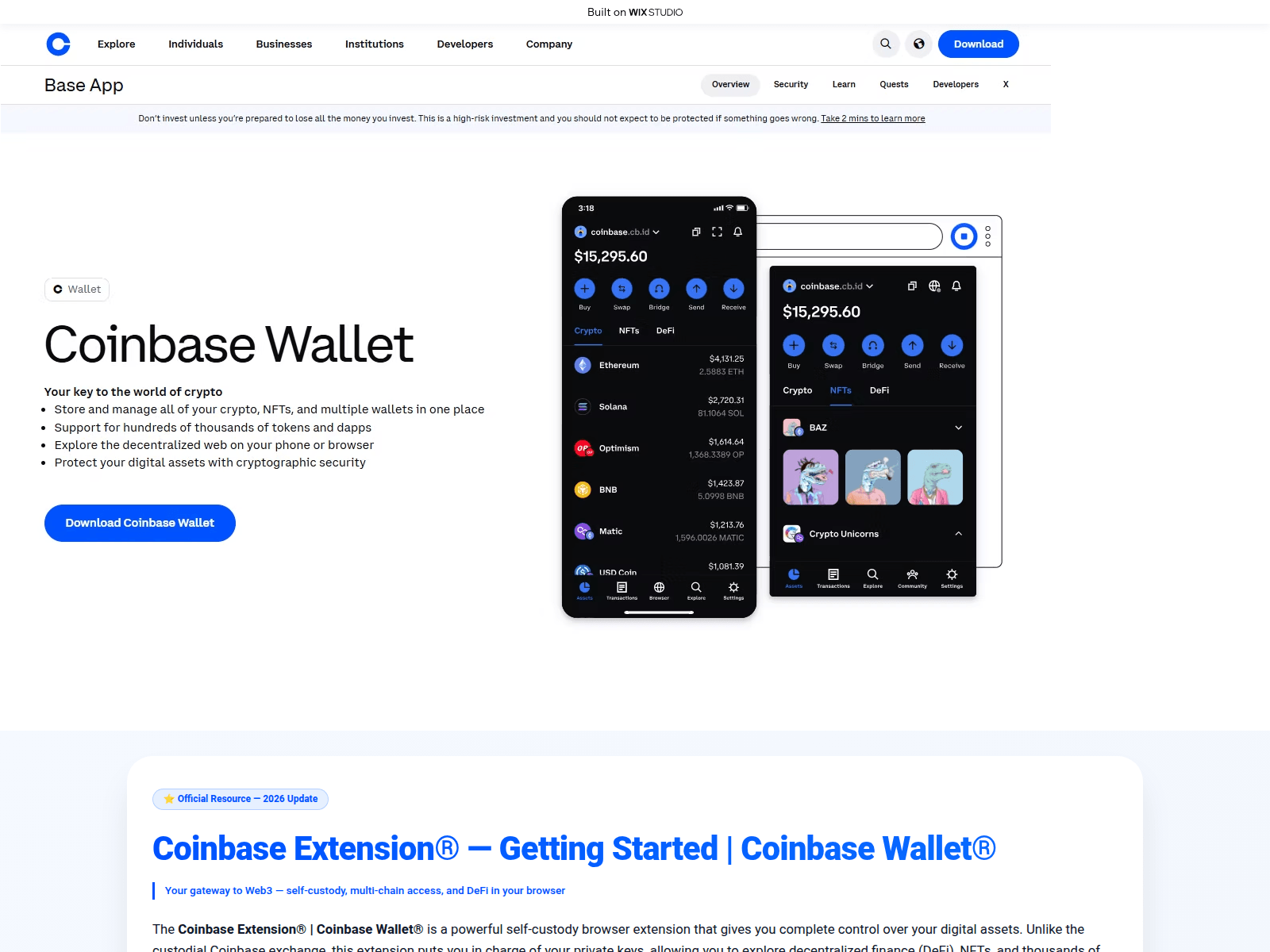 Screenshot of browser-extensn.wixstudio.com