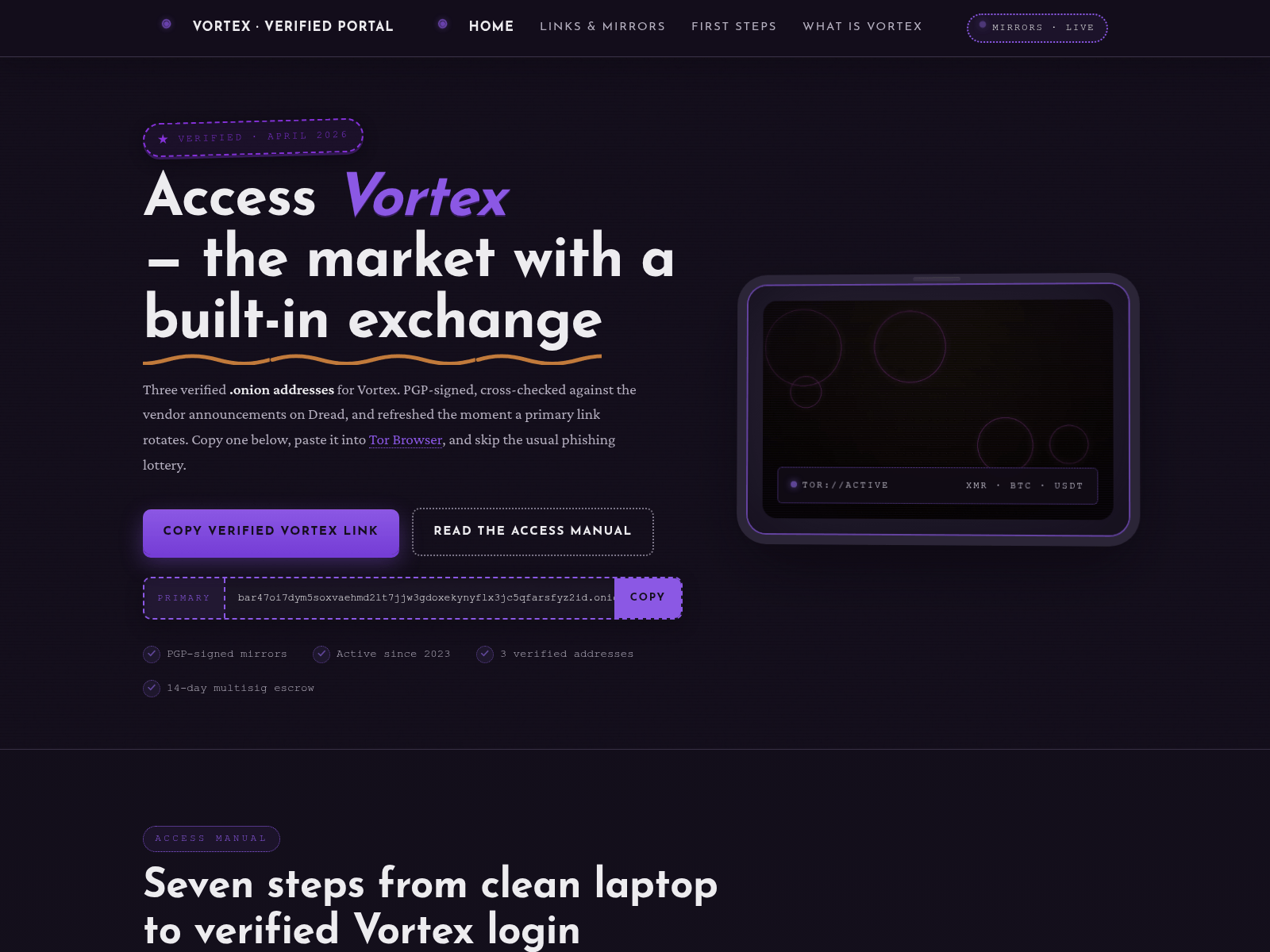 Screenshot of vortex-link.cards