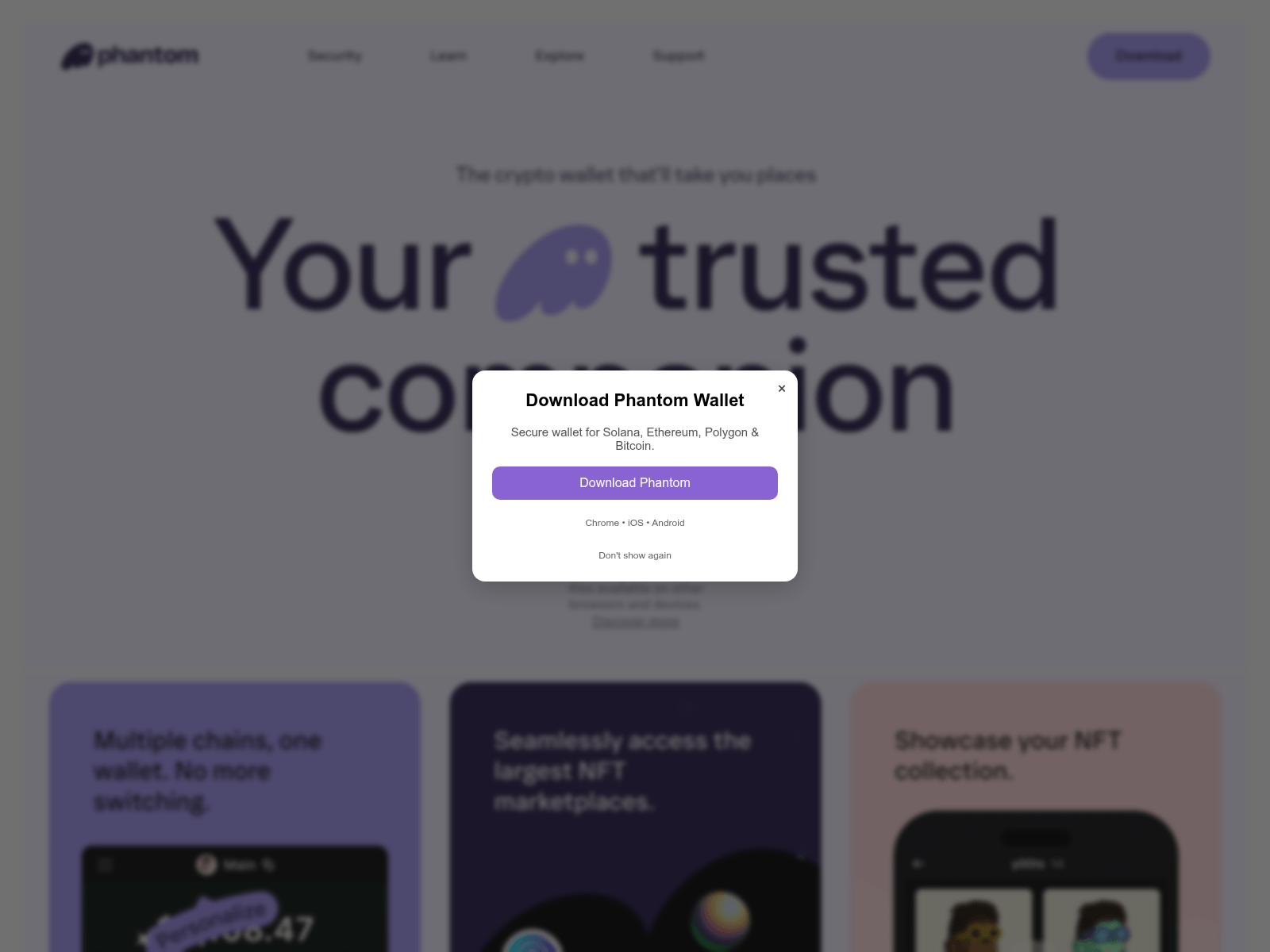 Screenshot of xn--phntom-qta.app