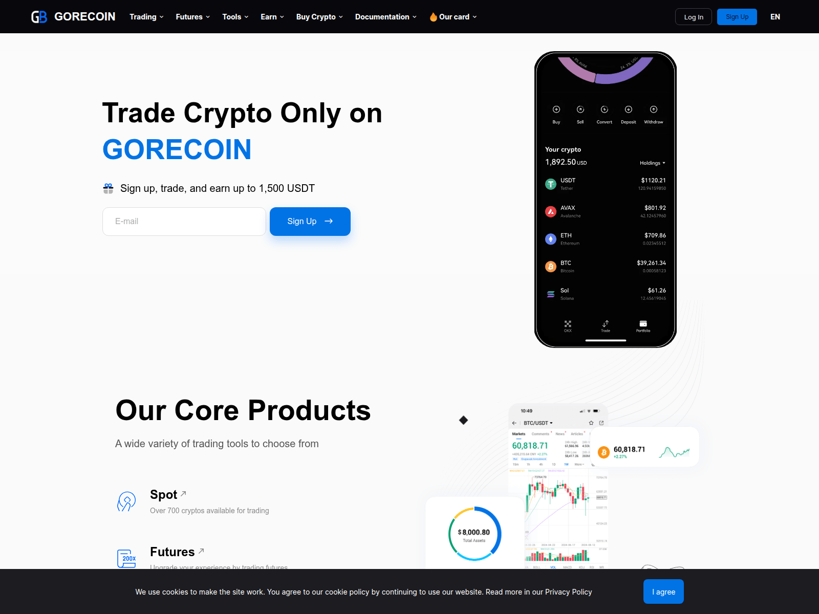Screenshot of gorecoin.com