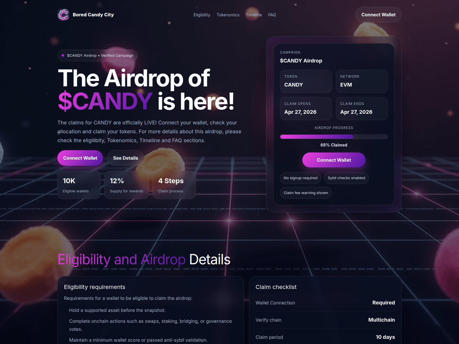 Screenshot of boredcandycity.xyz