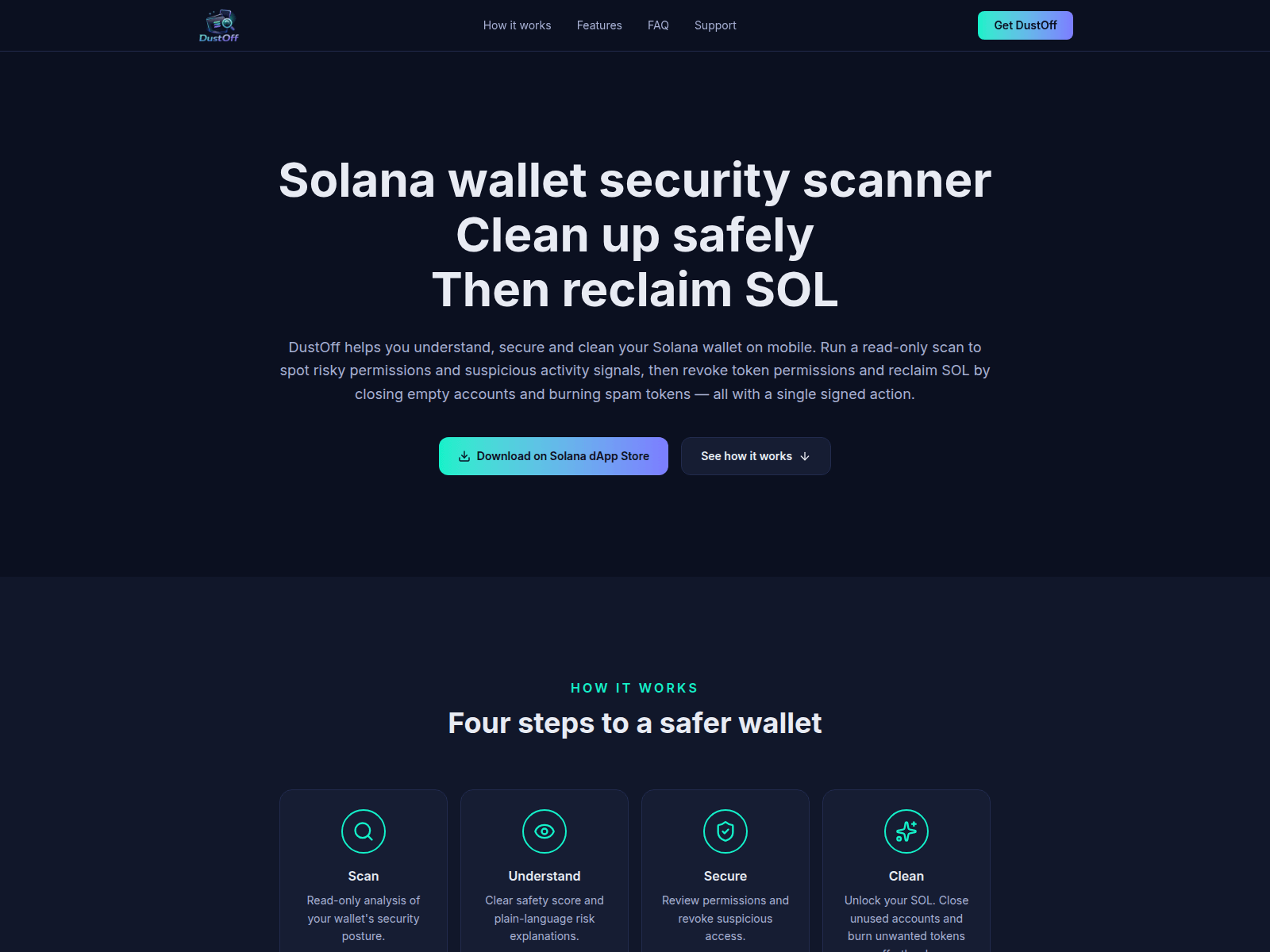 Screenshot of dustoffsolana.com
