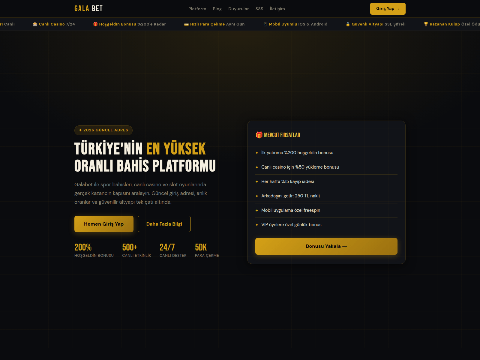 Screenshot of m.galabetyenigirisadresi.com