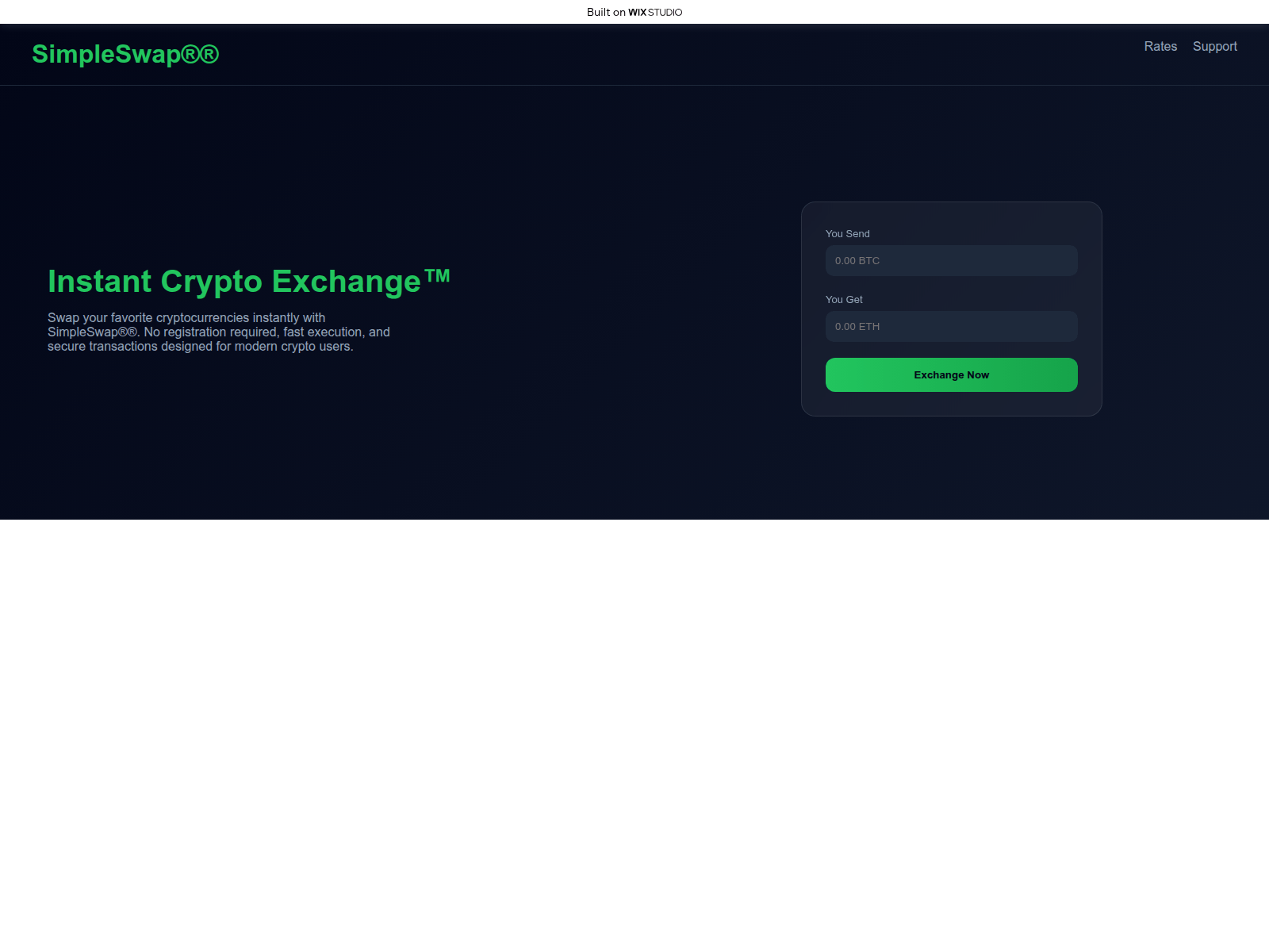 Screenshot of started-simpleswp.wixstudio.com