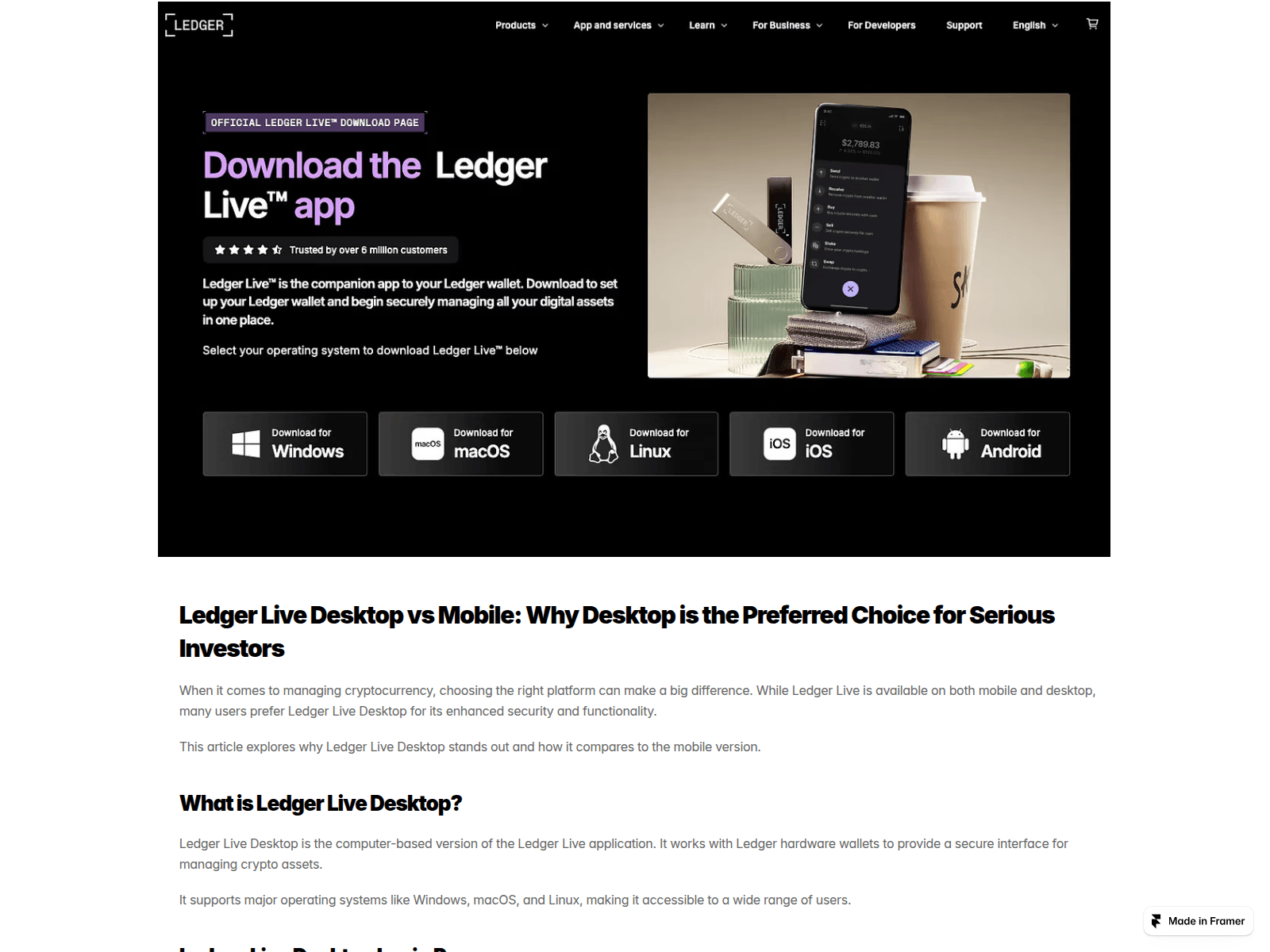 Screenshot of getdesktop-ledgr.framer.wiki