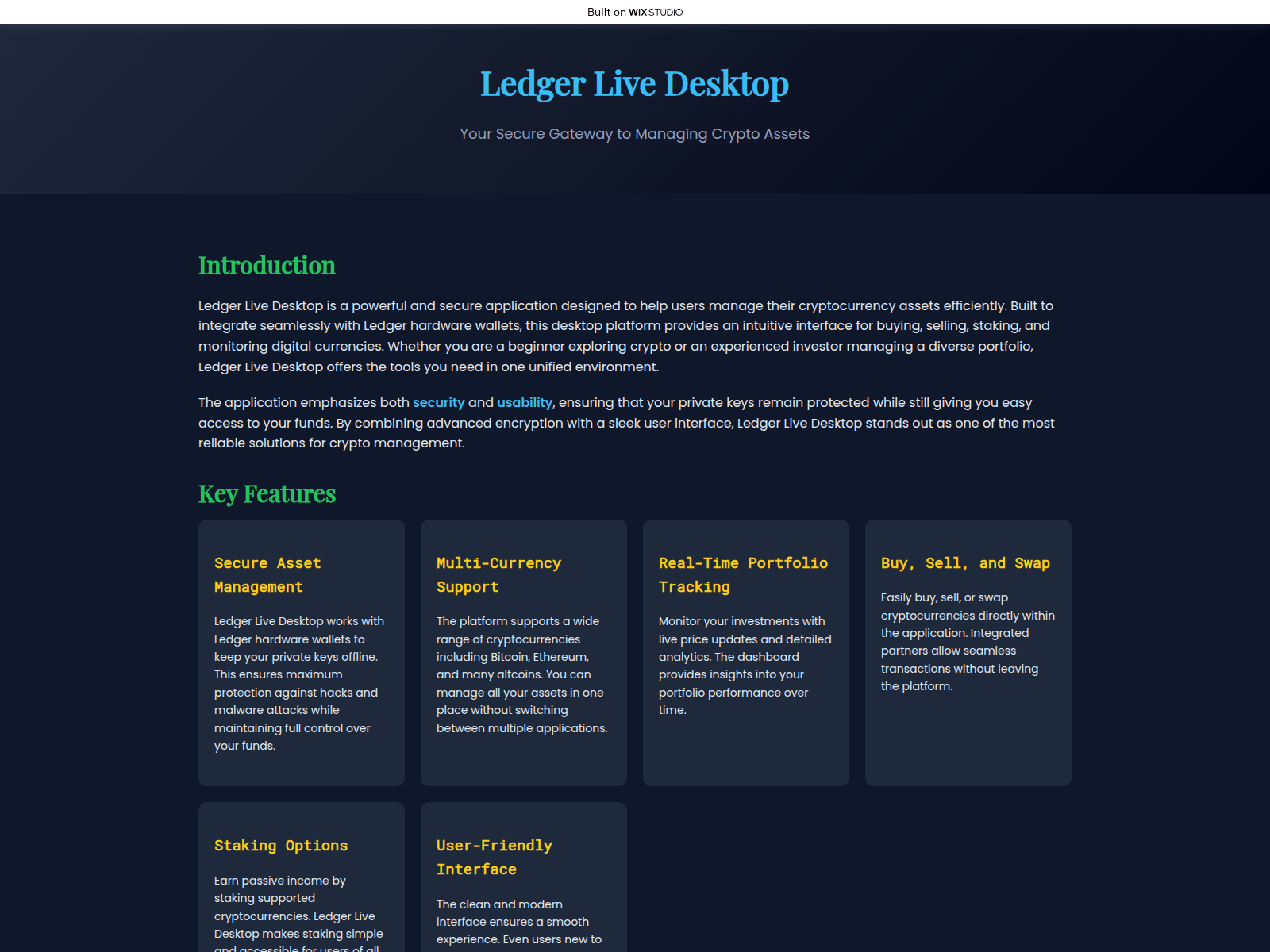 Screenshot of core-desktop.wixstudio.com