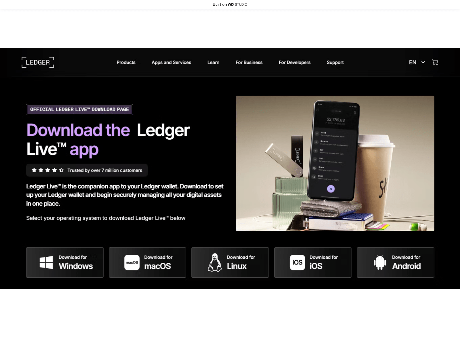 Screenshot of get-ledglivedownld.wixstudio.com