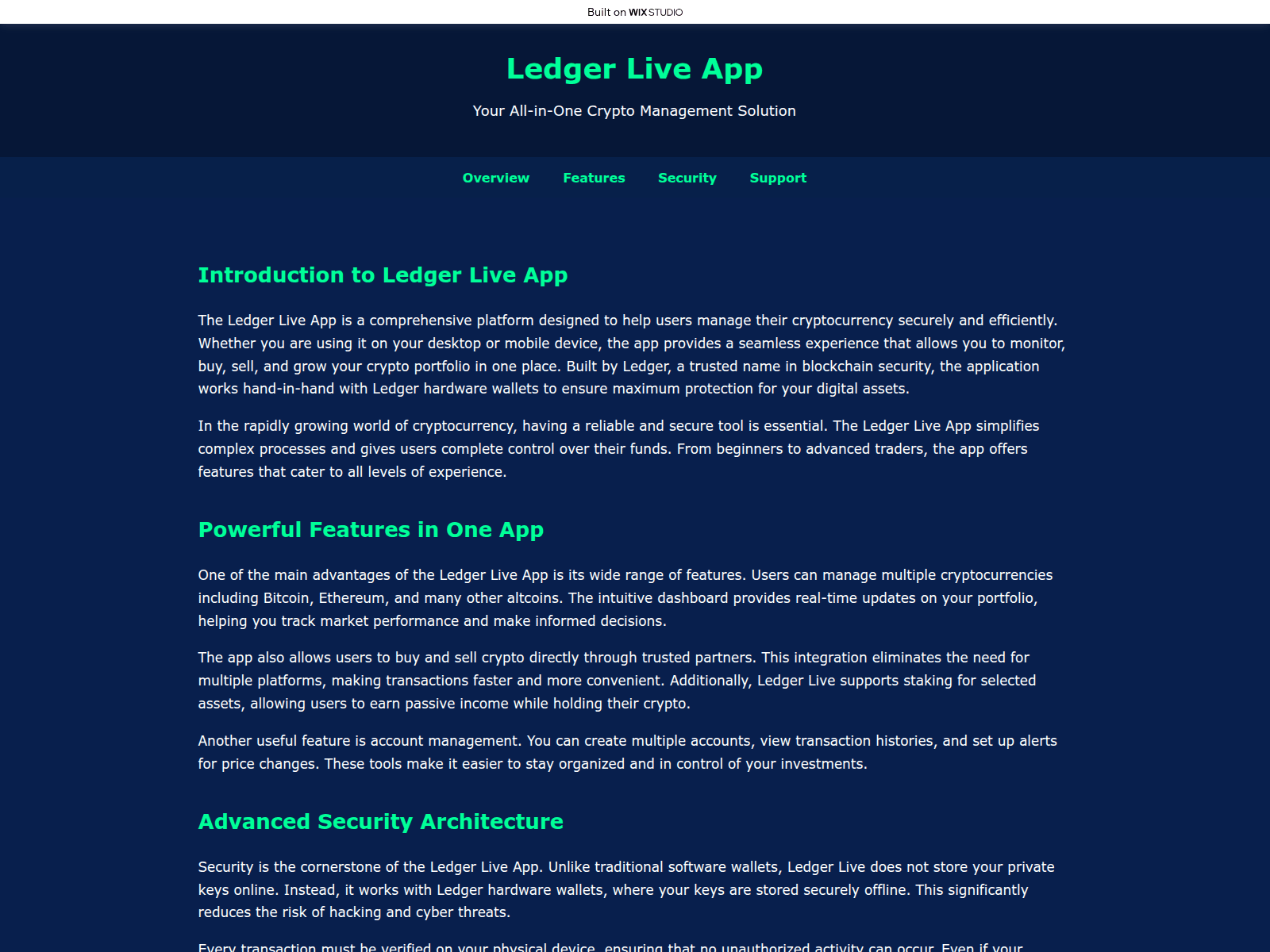 Screenshot of advance-liveapp.wixstudio.com