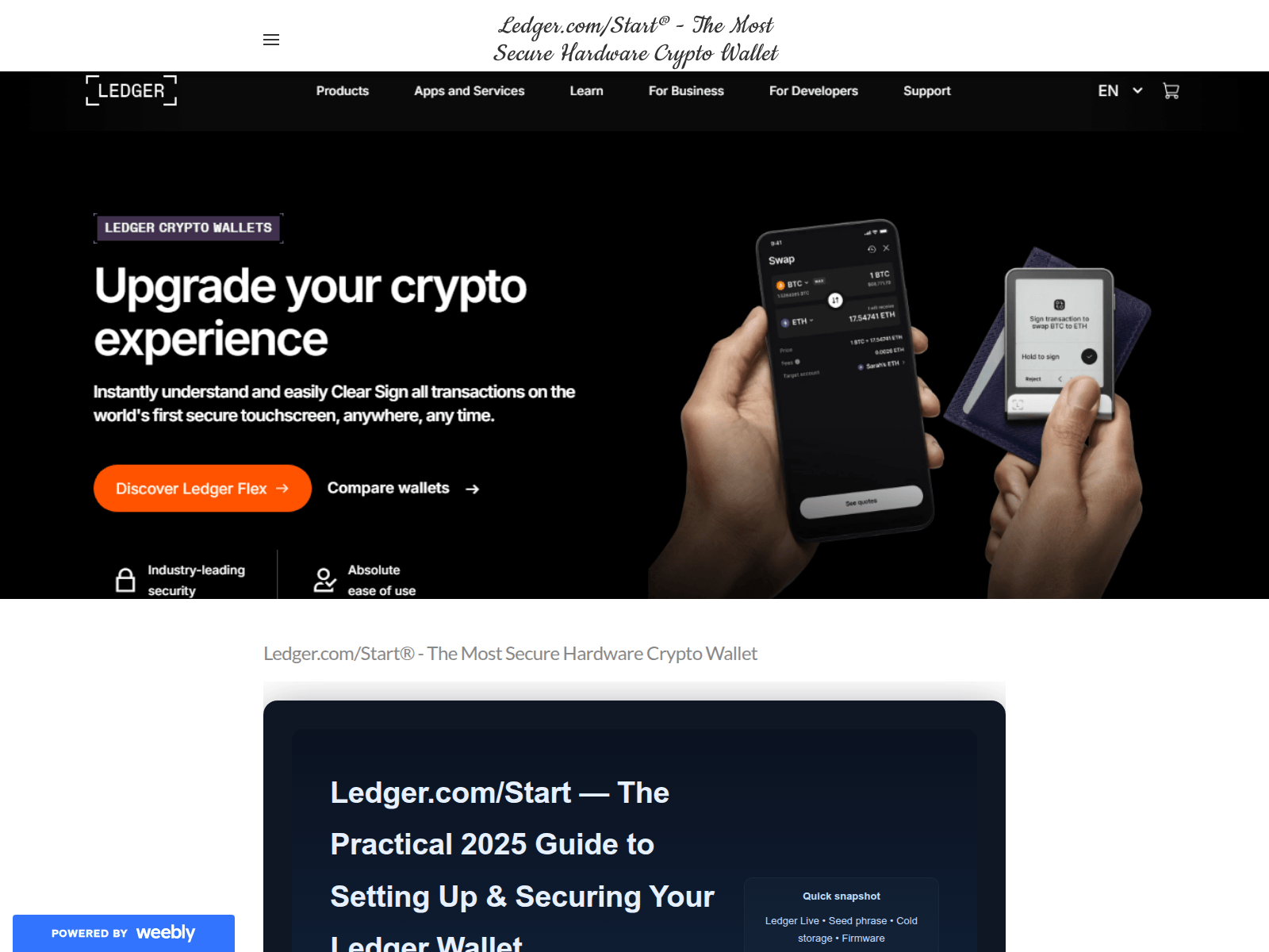 Screenshot of ledgger-comstart.weebly.com