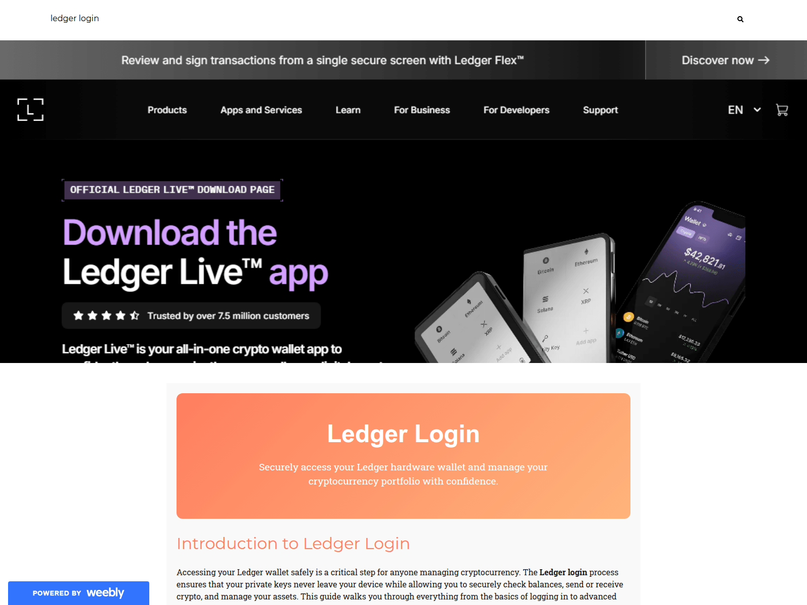 Screenshot of user-logn-ledgr.weebly.com