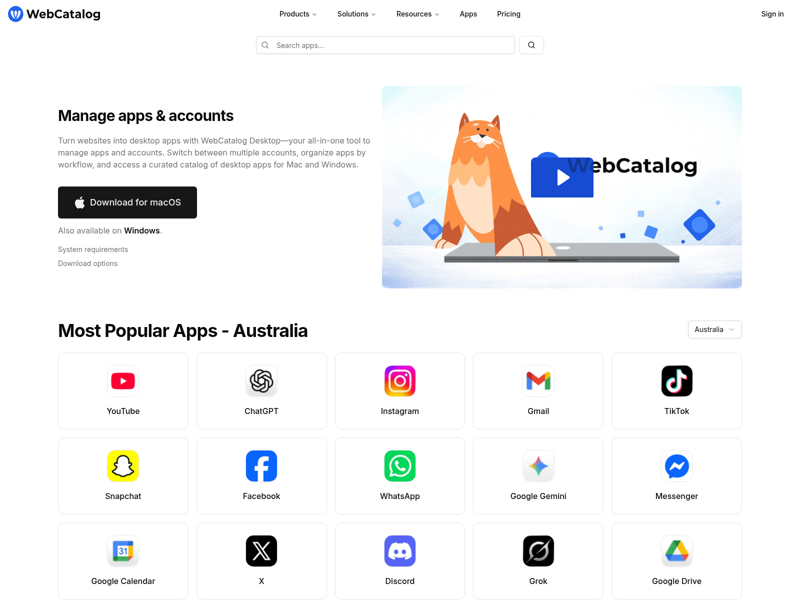 Screenshot of webcatalog-two.vercel.app