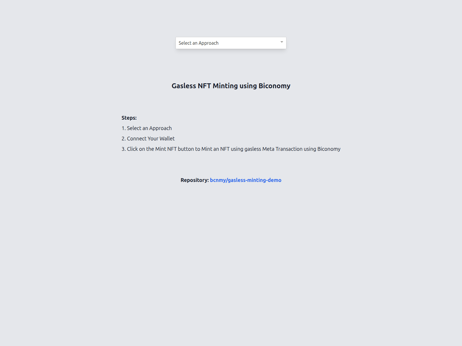 Screenshot of gasless-metatx.vercel.app