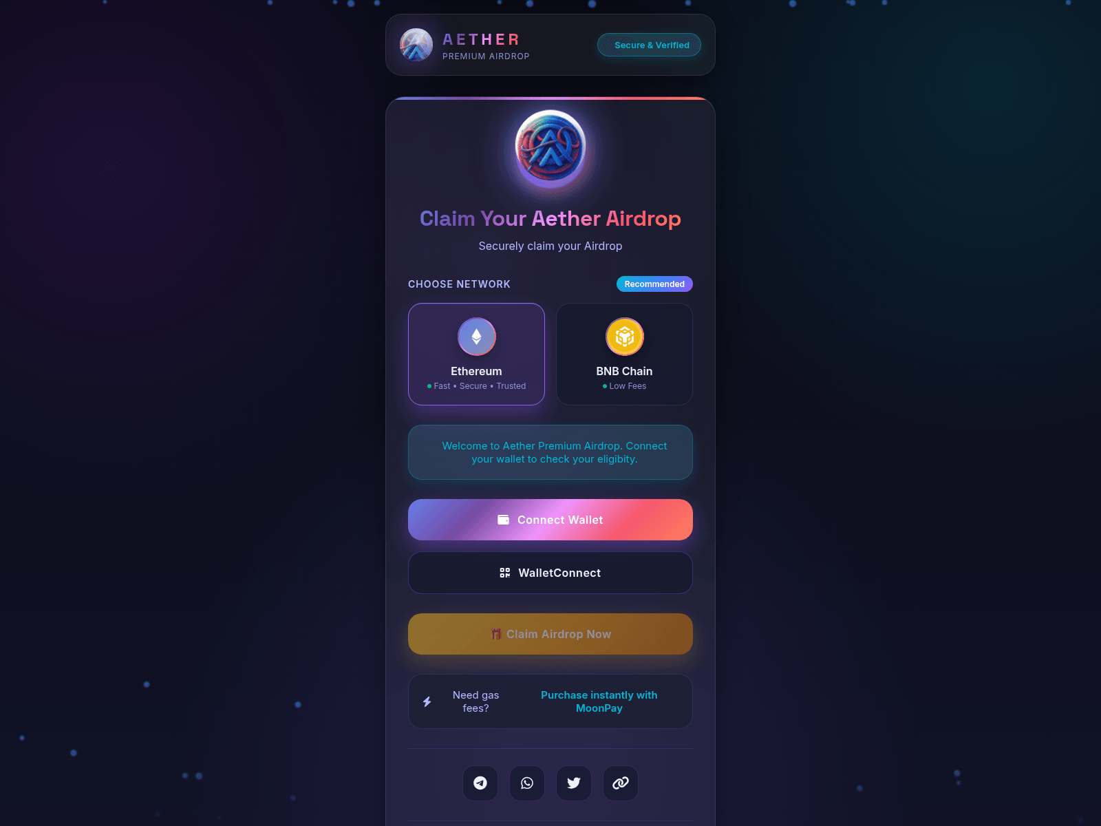 Screenshot of aetherixnetwork.com