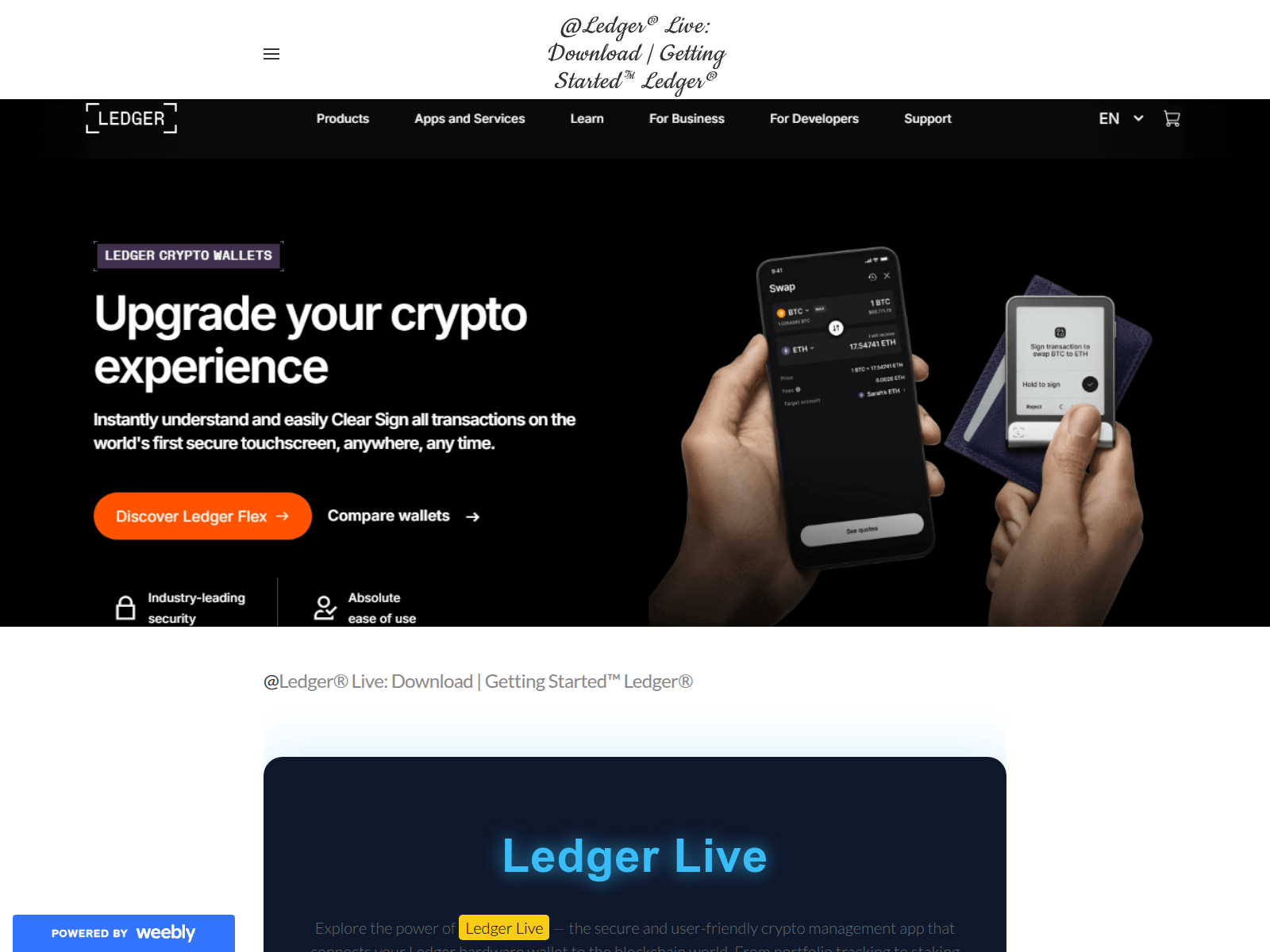 Screenshot of leddger-en-live.weebly.com