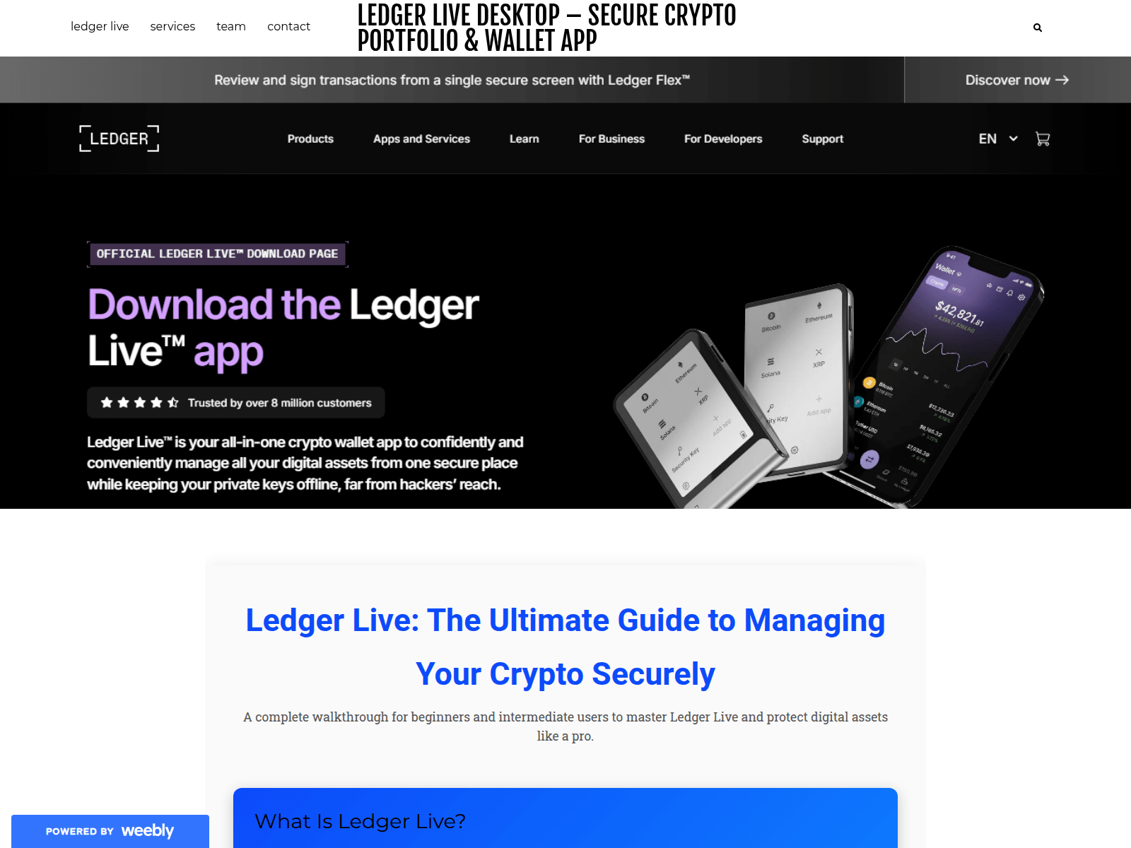 Screenshot of setupledger.weebly.com