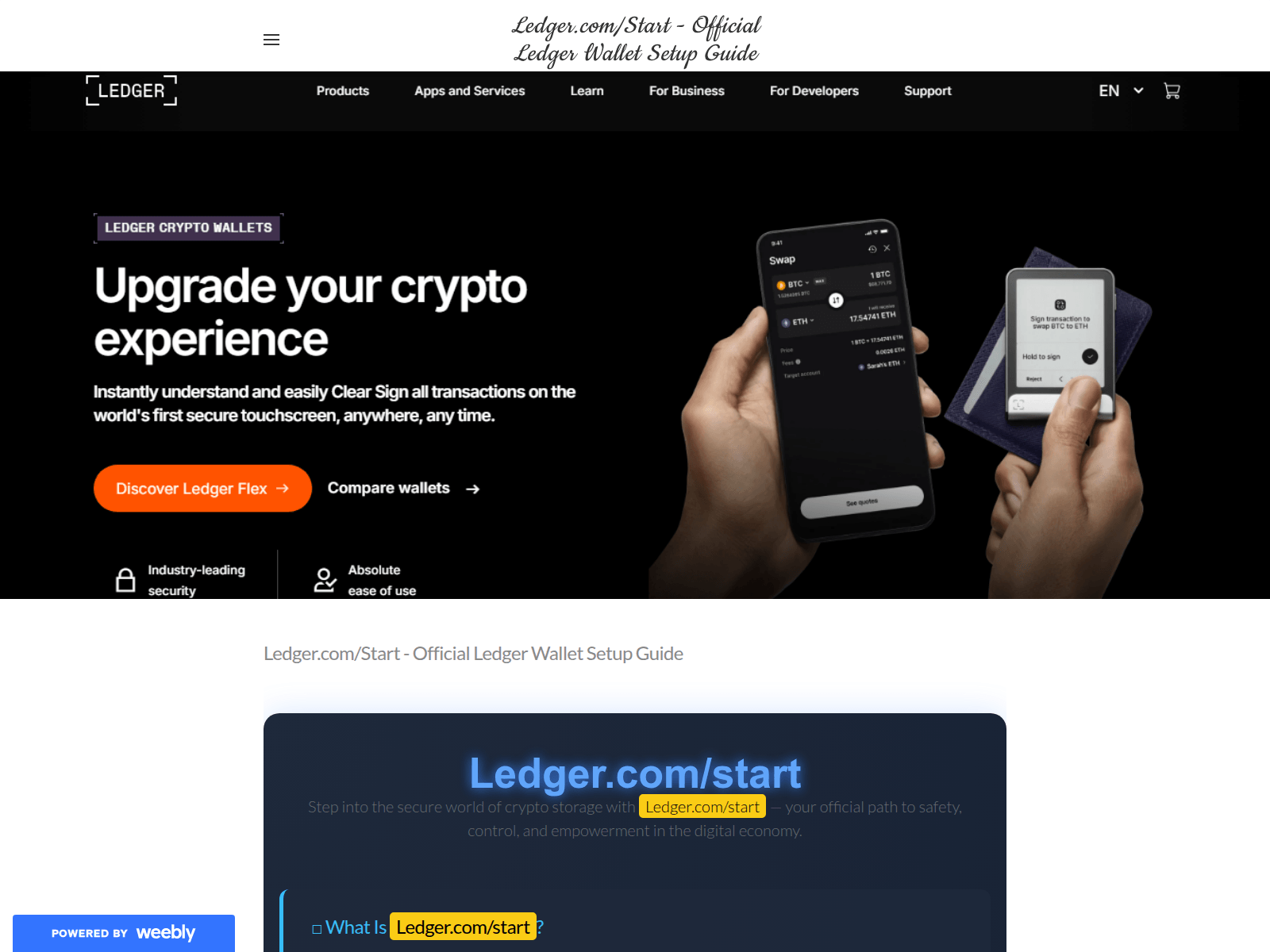 Screenshot of com-started-ledgr.weebly.com