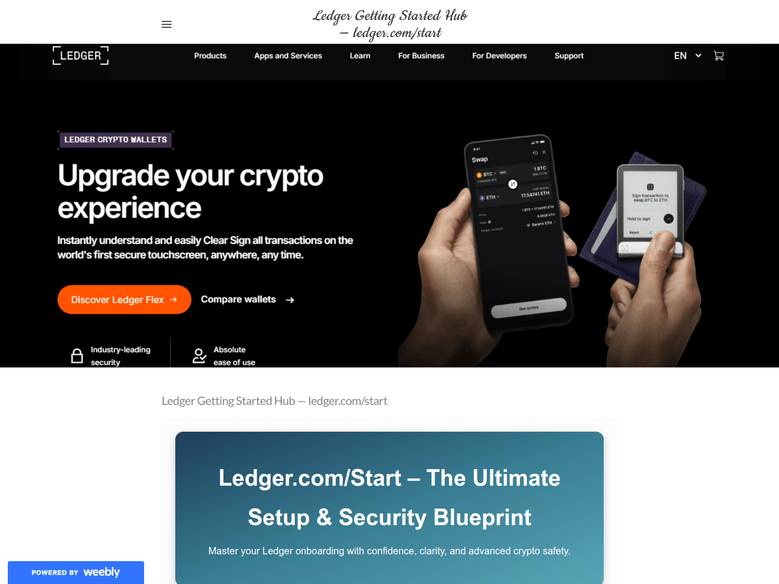 Screenshot of ledgeer-com-strt-hub.weebly.com