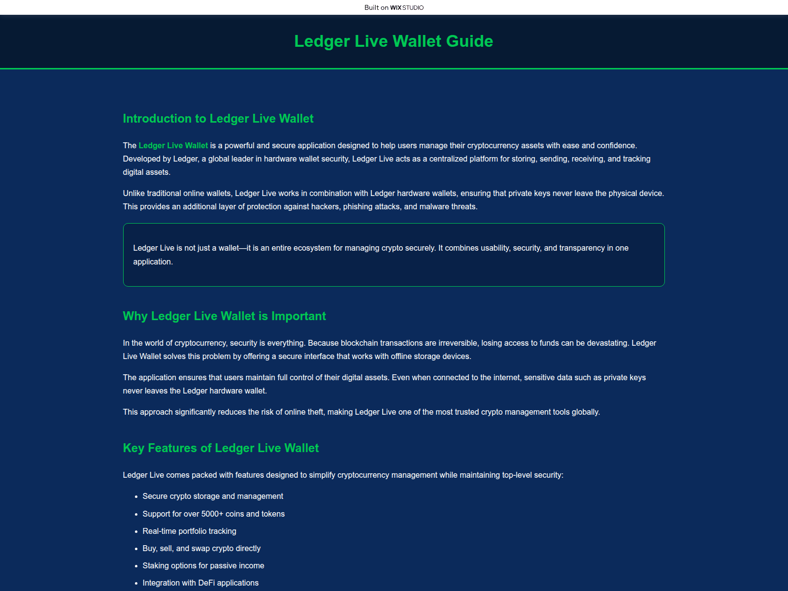 Screenshot of live-assetvault.wixstudio.com