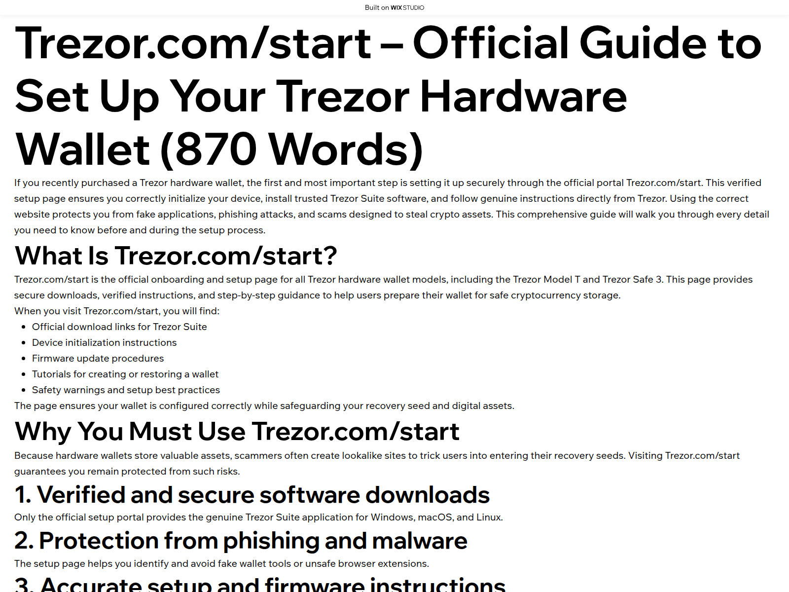 Screenshot of trezar-intro.wixstudio.com