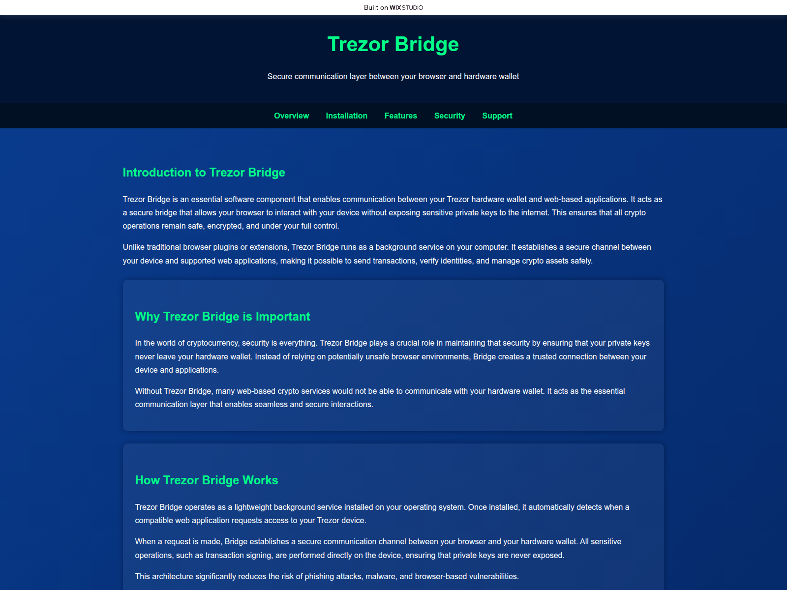 Screenshot of chainlink-bridge.wixstudio.com