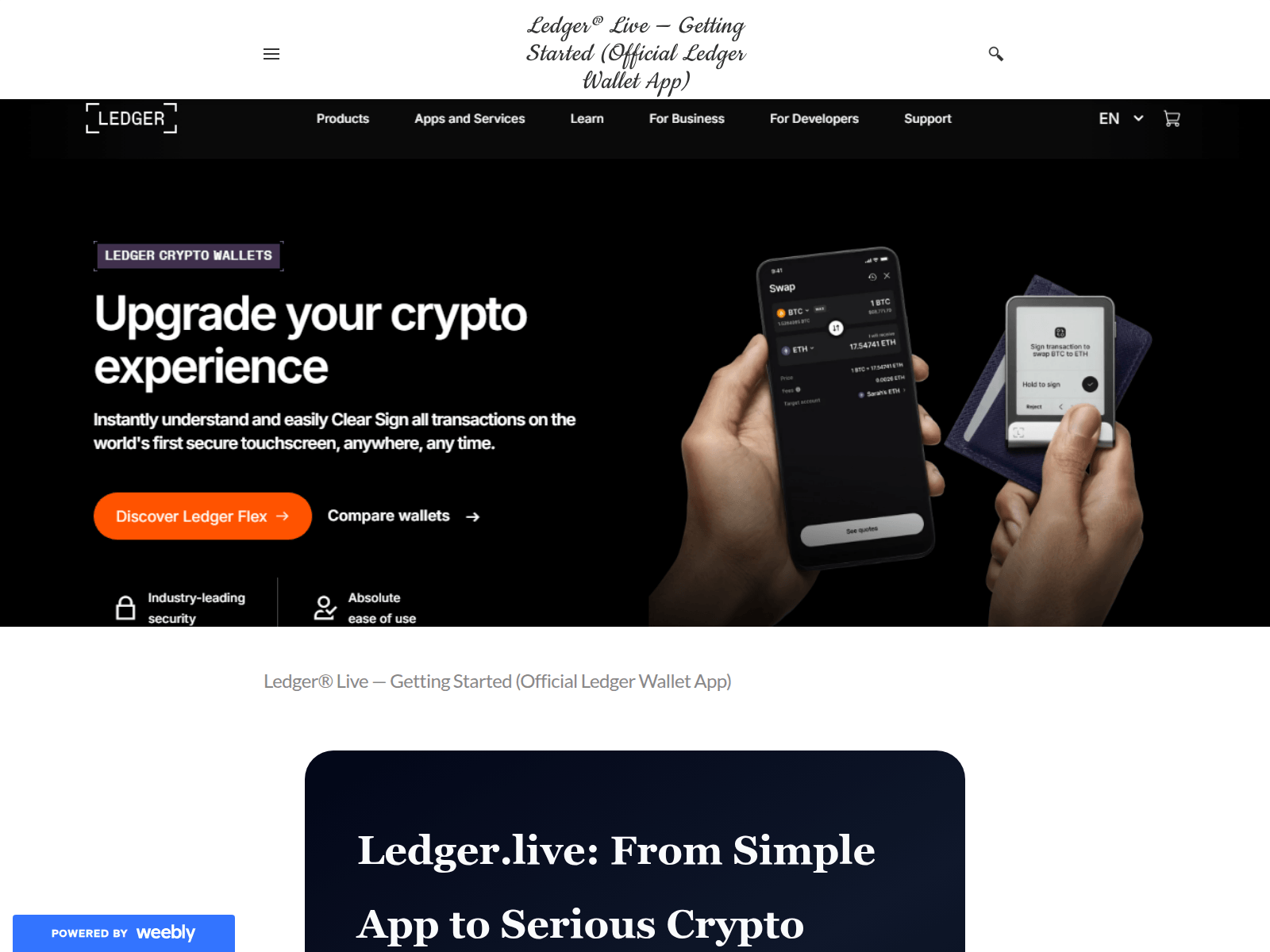 Screenshot of ledgger-live.weebly.com