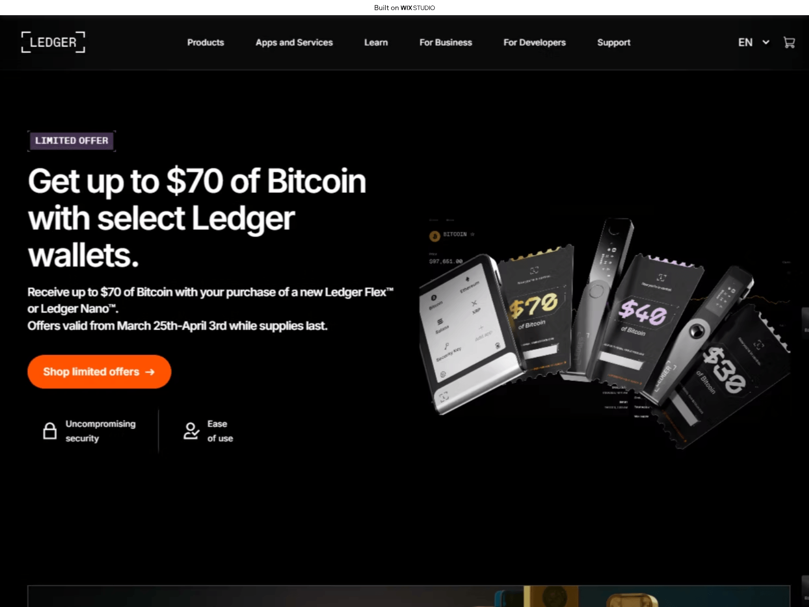 Screenshot of apps-ldgerscom.wixstudio.com