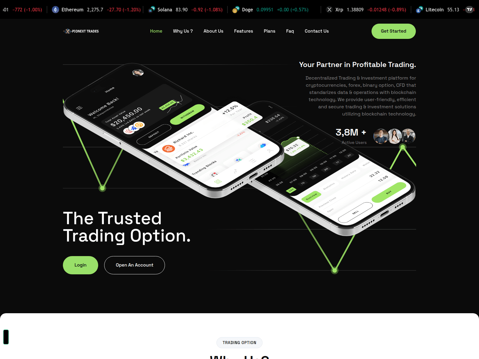 Screenshot of pionexttrades.com