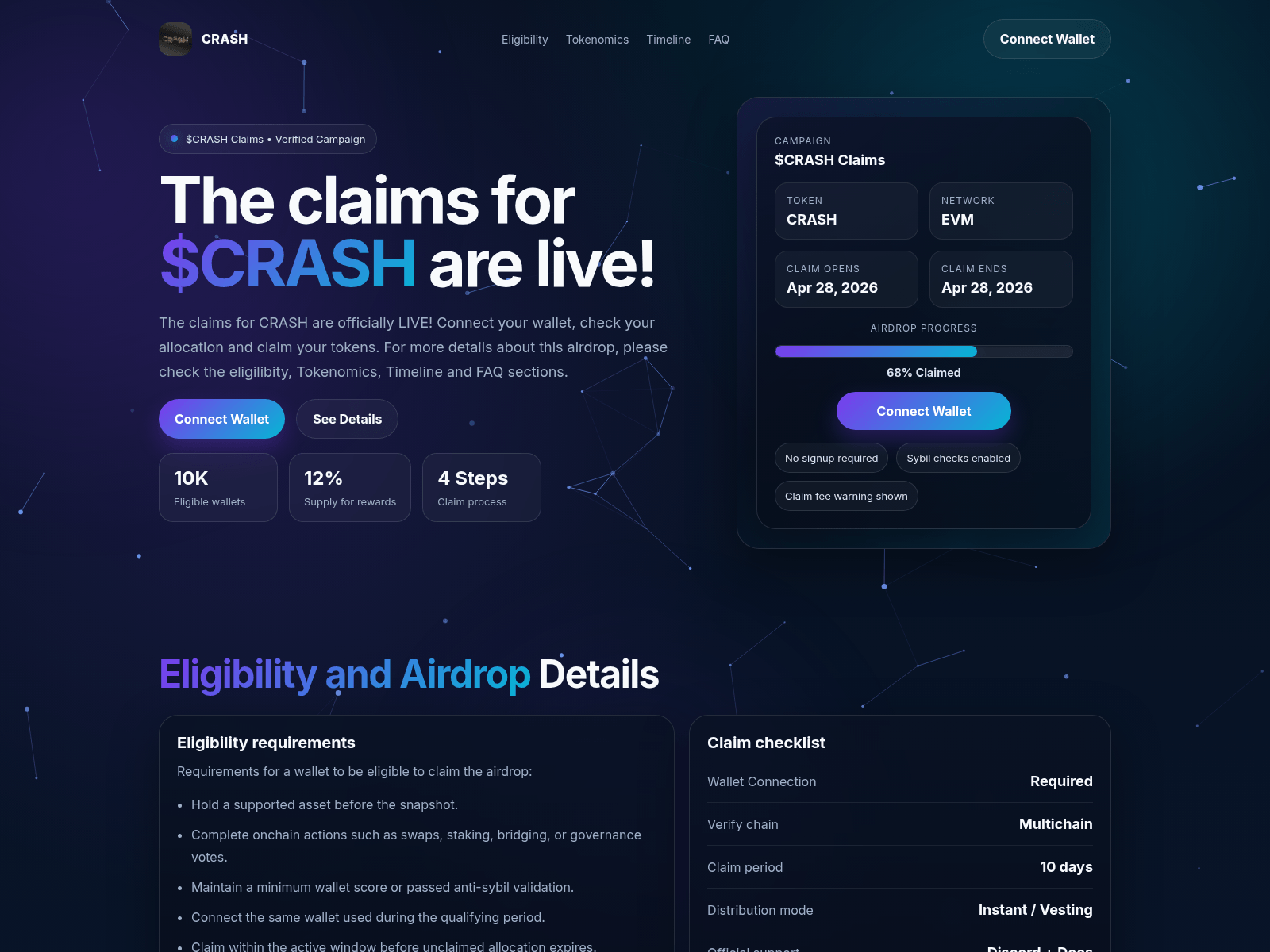 Screenshot of crashnfts.xyz
