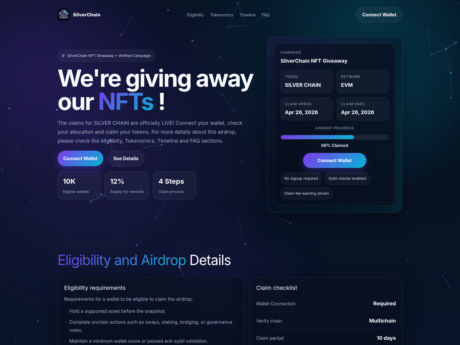 Screenshot of silverchainnft.xyz