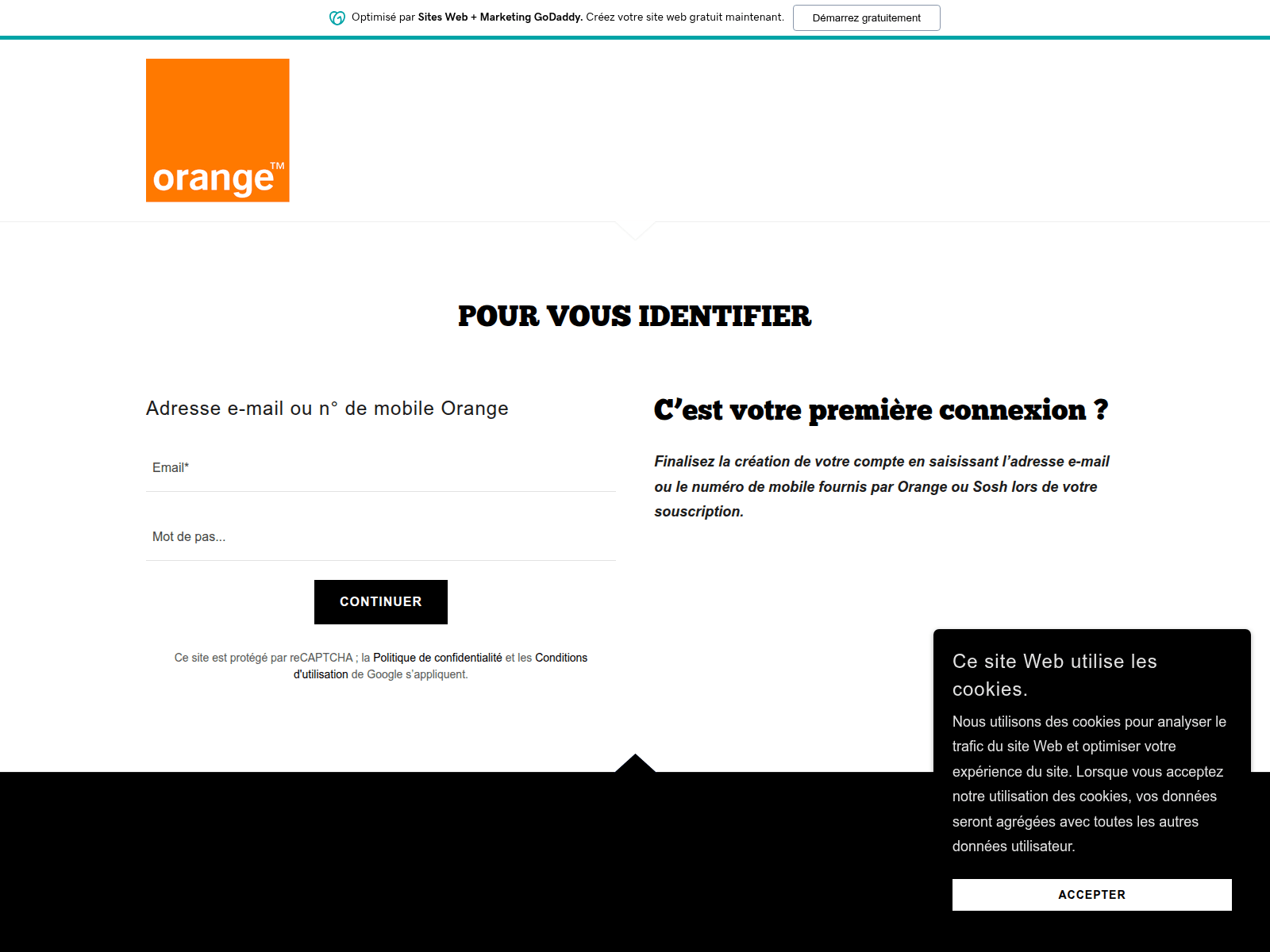Screenshot of orangeservice.godaddysites.com