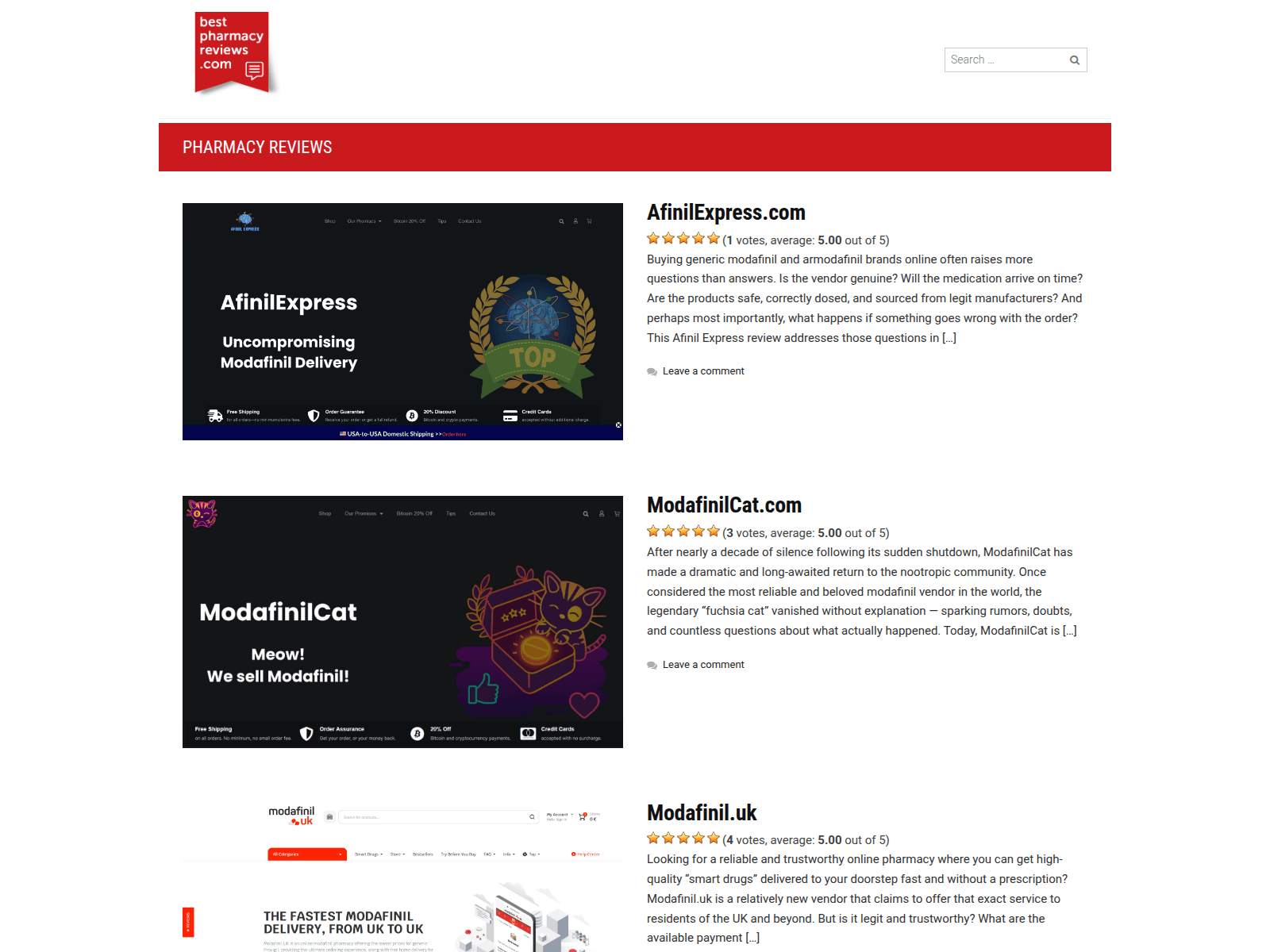 Screenshot of bestpharmacyreviews.com