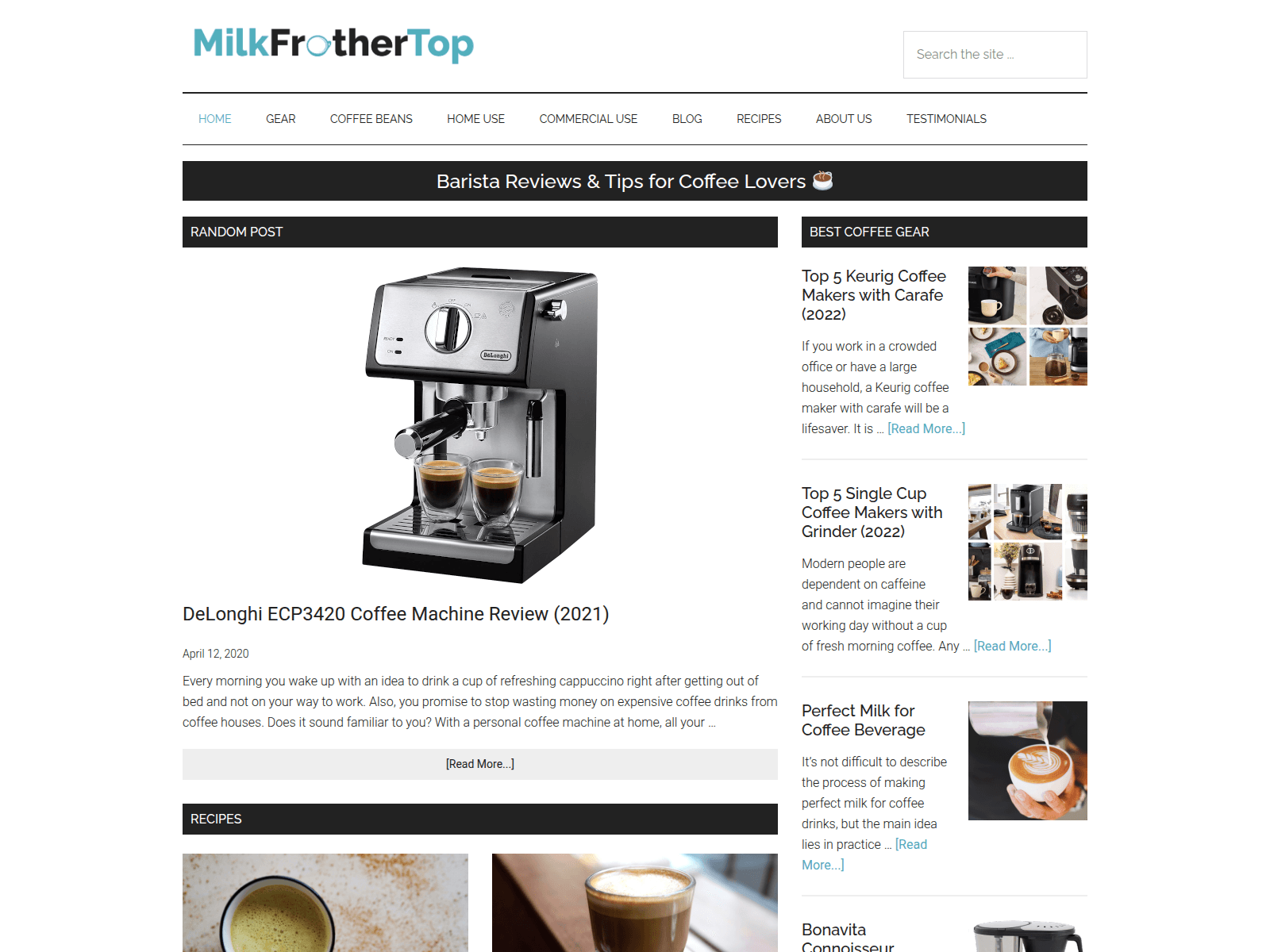 Screenshot of milkfrothertop.com