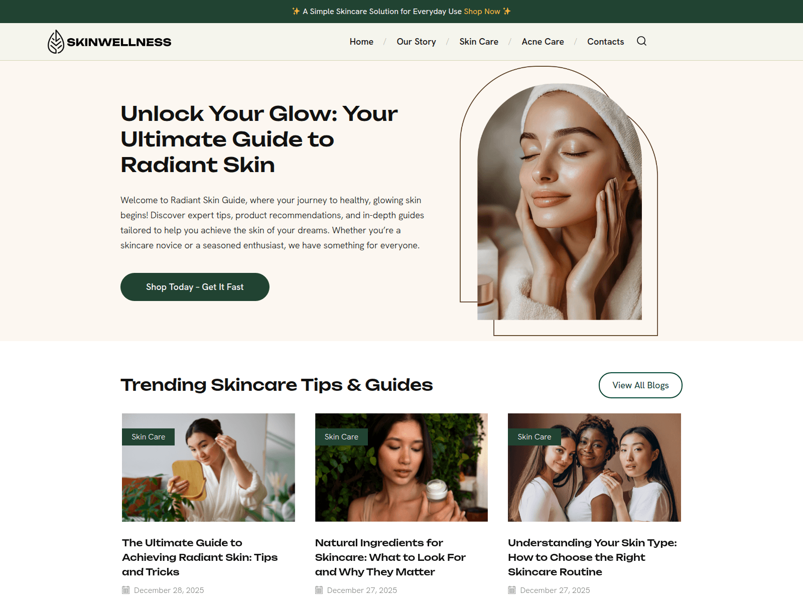Screenshot of skinwellnesshub.com
