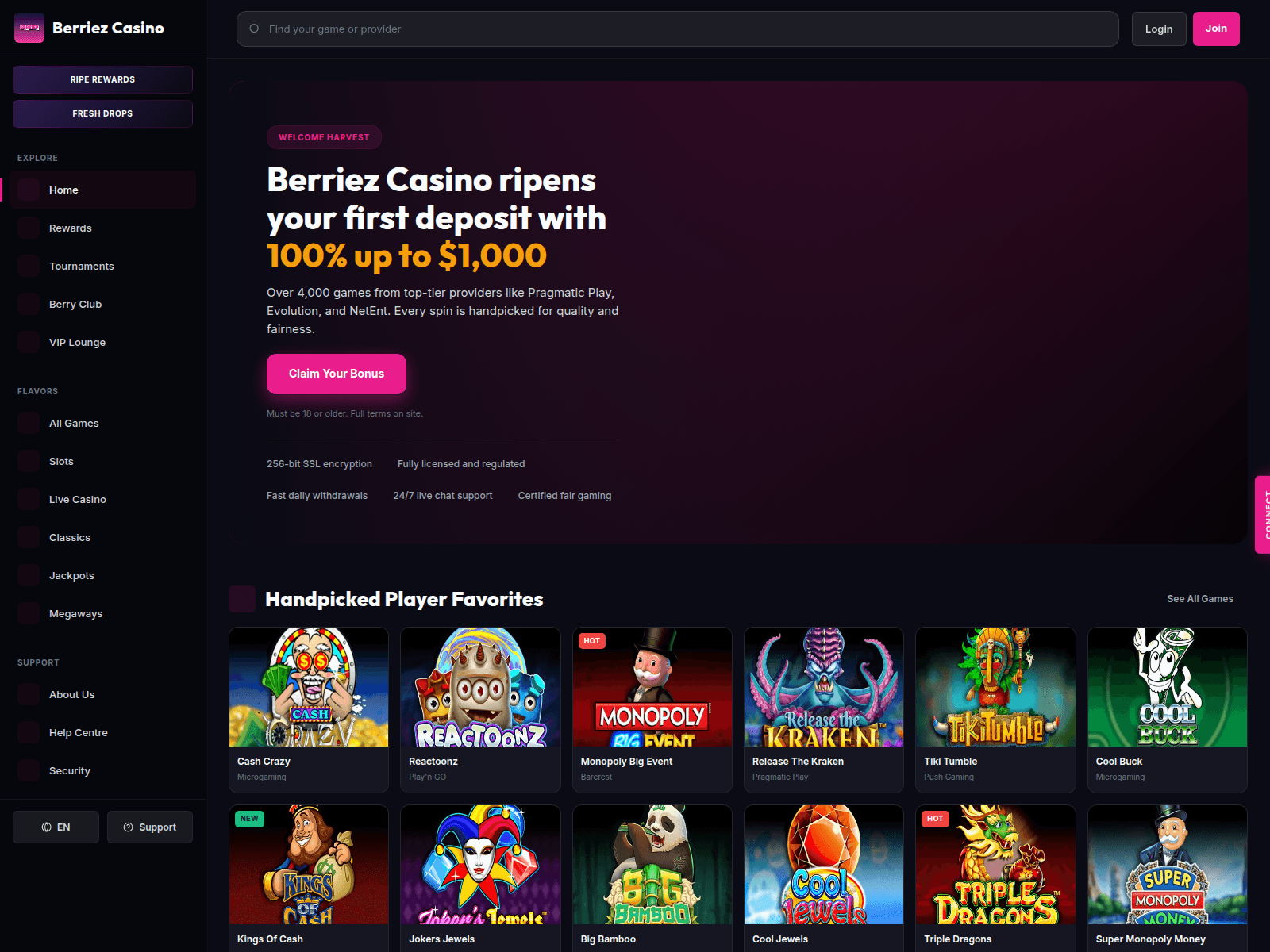 Screenshot of berriez-casino.app