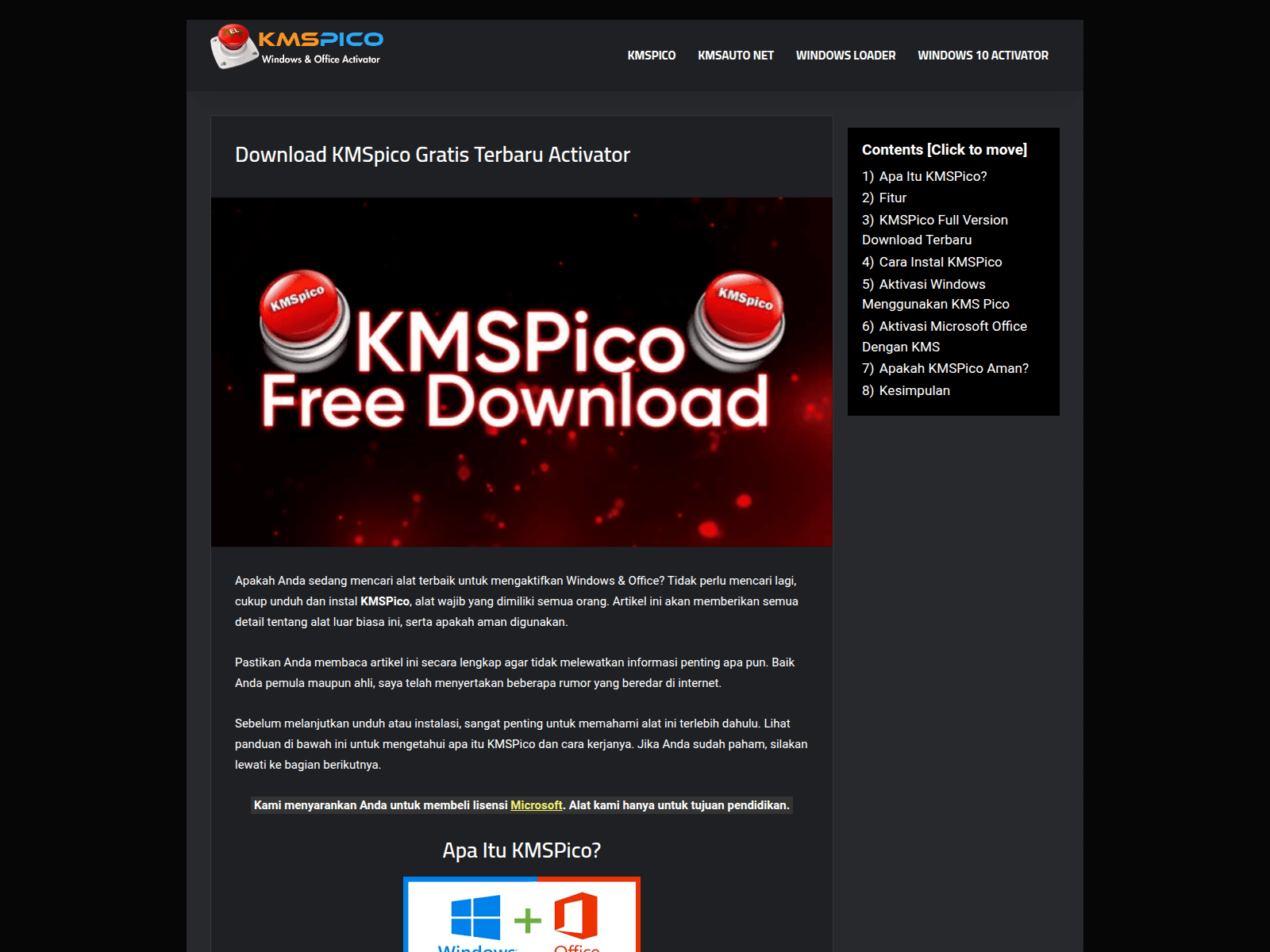 Screenshot of kmspico.best