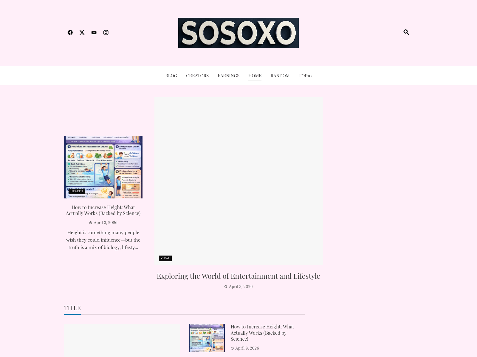 Screenshot of sosoxo.com