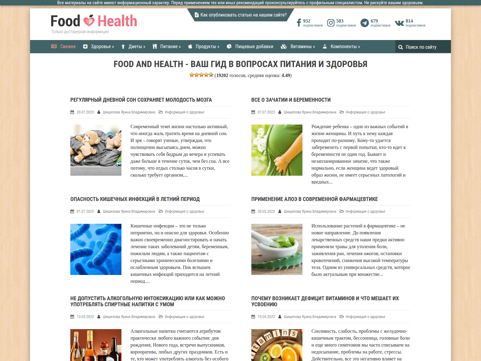 Screenshot of thefoodandhealth.com