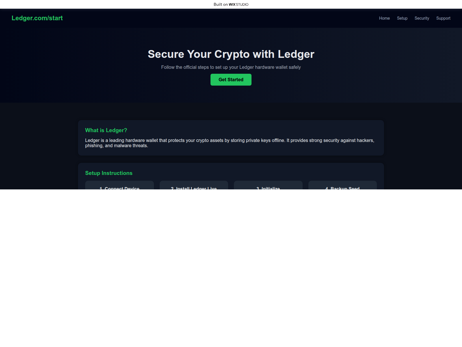 Screenshot of starta-ledgr.wixstudio.com